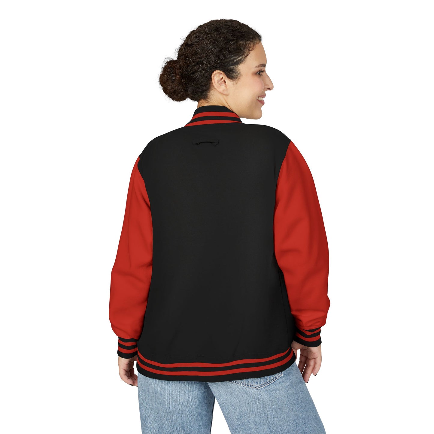 Varsity Letterman Jacket — Red & White Classic College Logo Jacket - MetroGrit