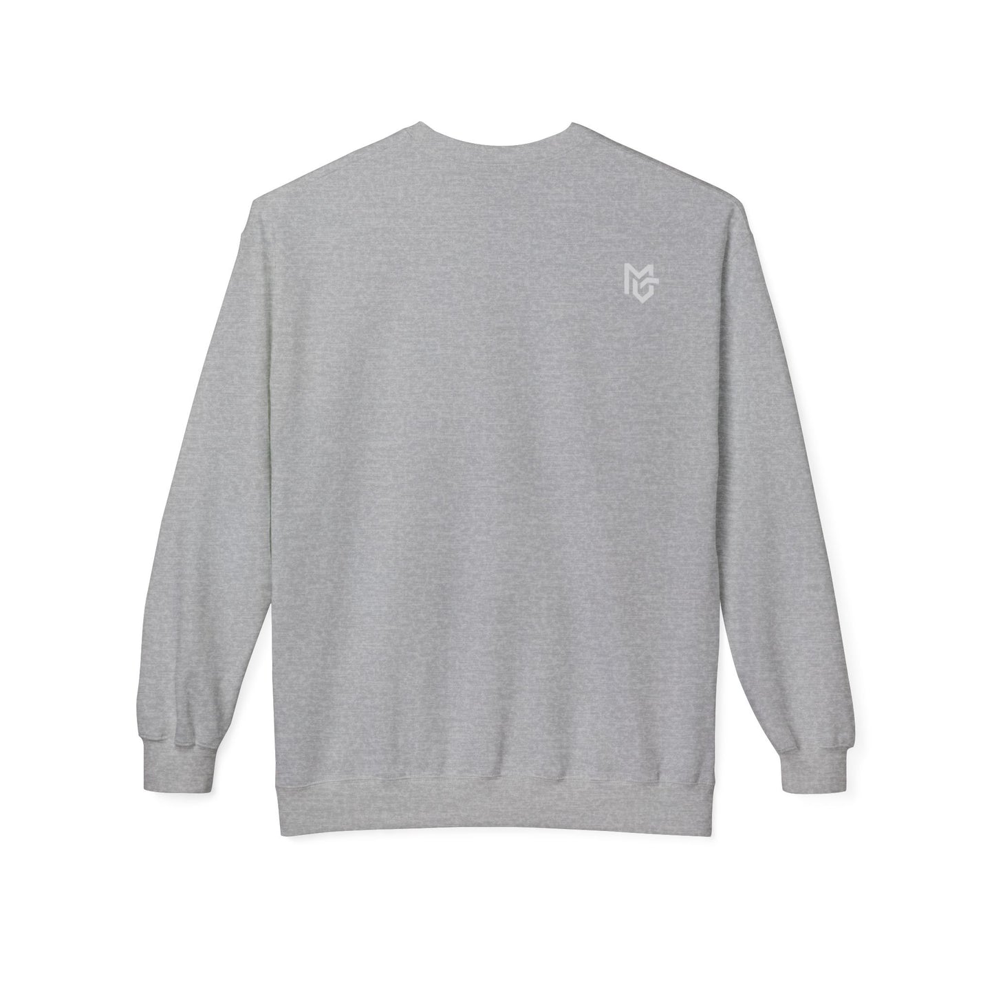 Minimal Logo Crewneck Sweatshirt — White Softstyle Fleece - MetroGrit