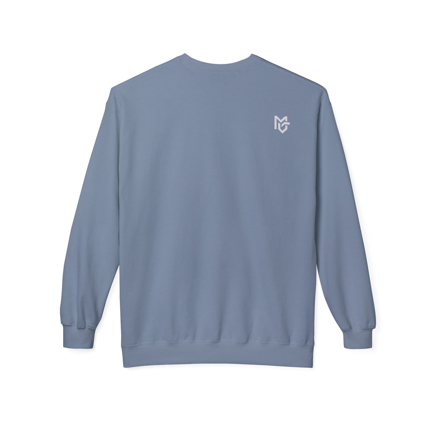 Minimal Logo Crewneck Sweatshirt — White Softstyle Fleece - MetroGrit