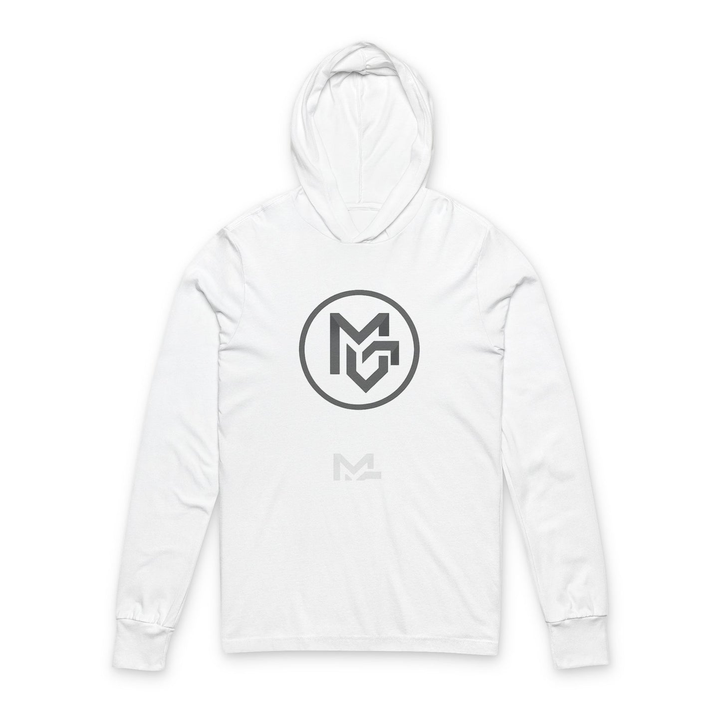 Long Sleeve Hoodie Tee with Monogram Logo — Minimalist MC Emblem - MetroGrit