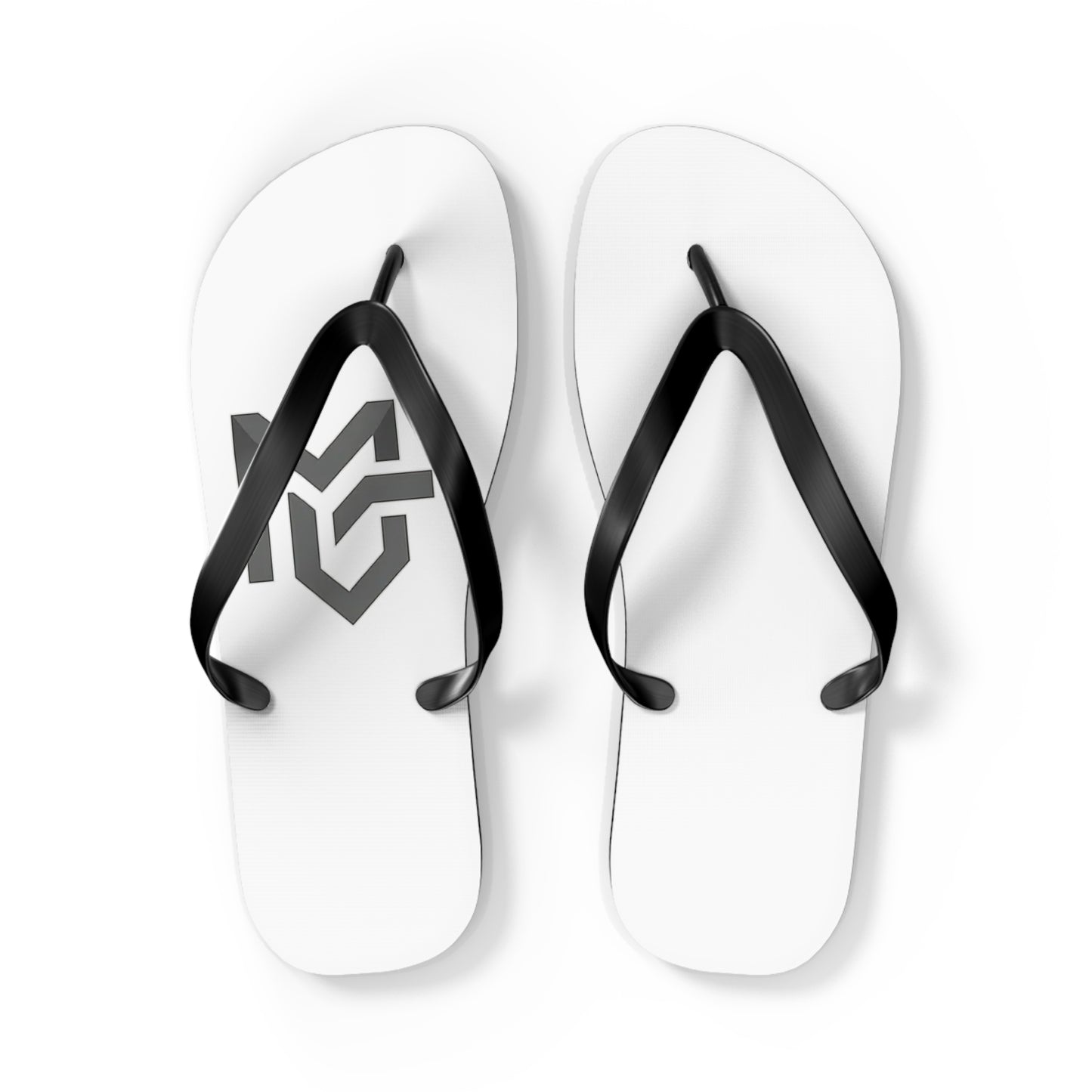 Monochrome Geometric Logo Flip Flops — Minimalist Beach Sandals - MetroGrit