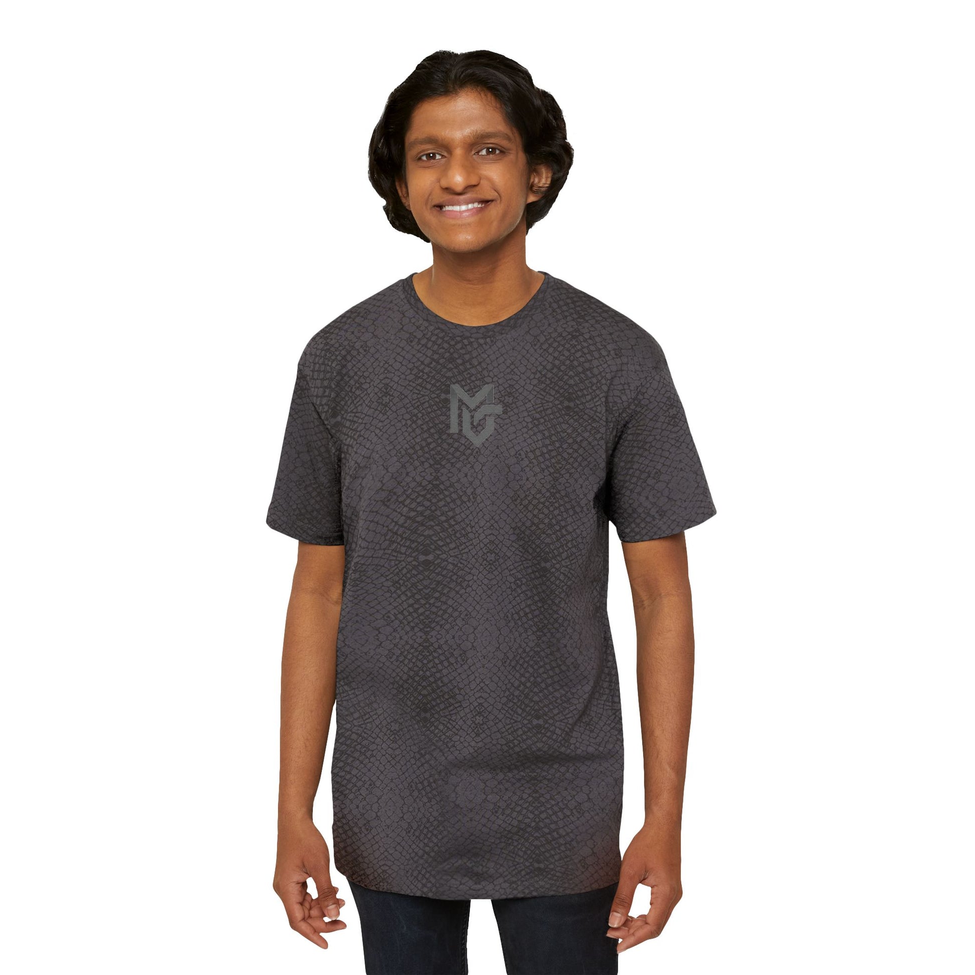 Men's Leopard Print Logo Tee — Subtle Monogram Graphic T-Shirt - MetroGrit