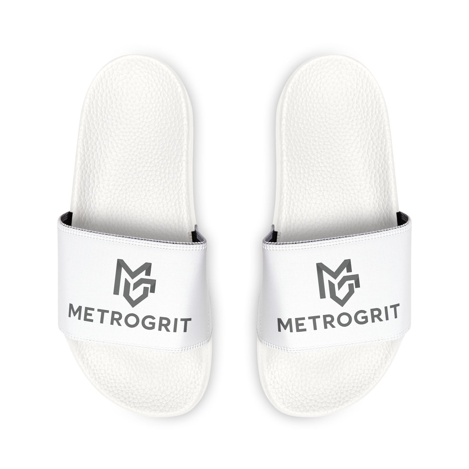 Men's White Slide Sandals with Removable Strap — Casual Pool & Beach Slides - MetroGrit