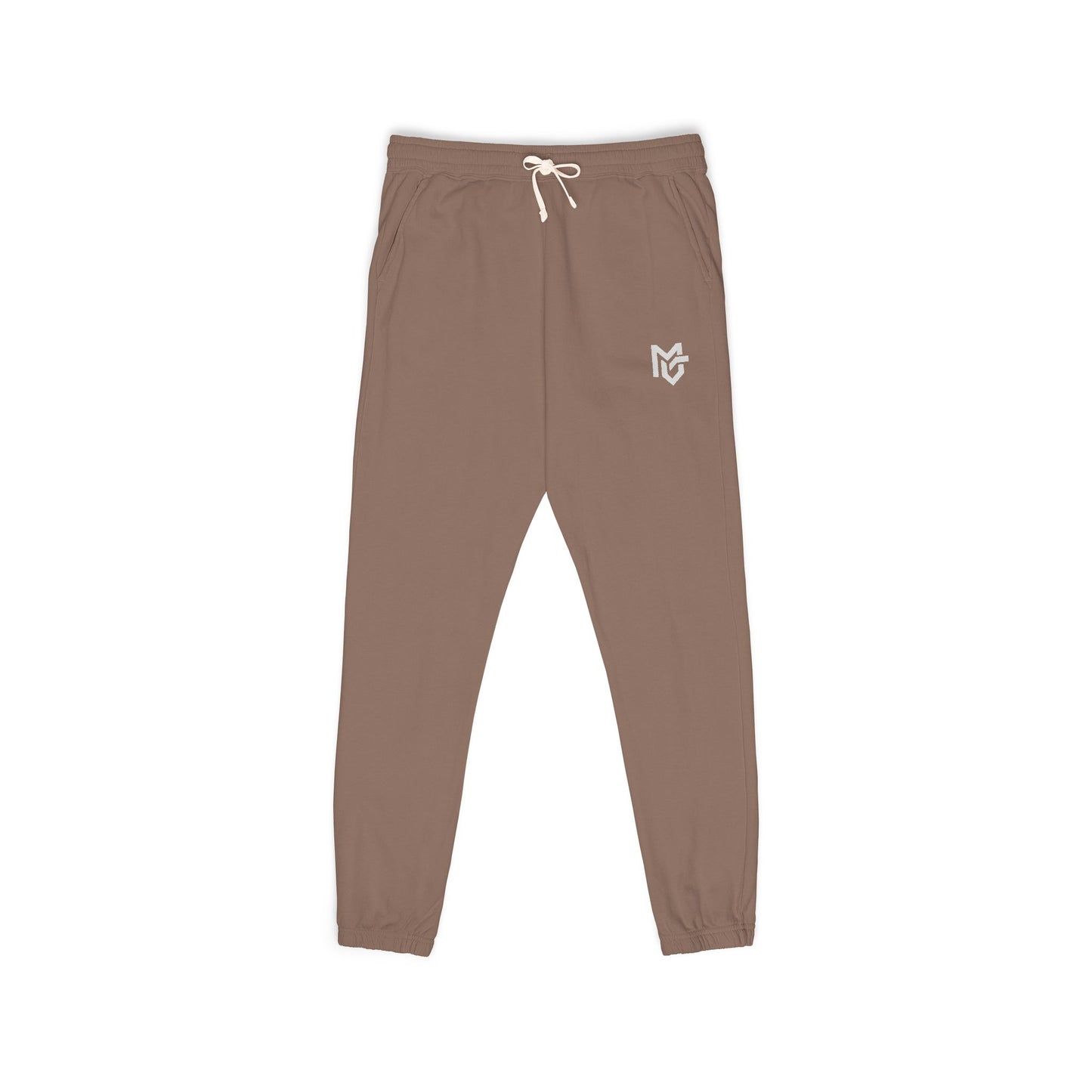 Embroidered Minimalist Logo Sweatpants — Garment - Dyed Fleece Joggers - MetroGrit