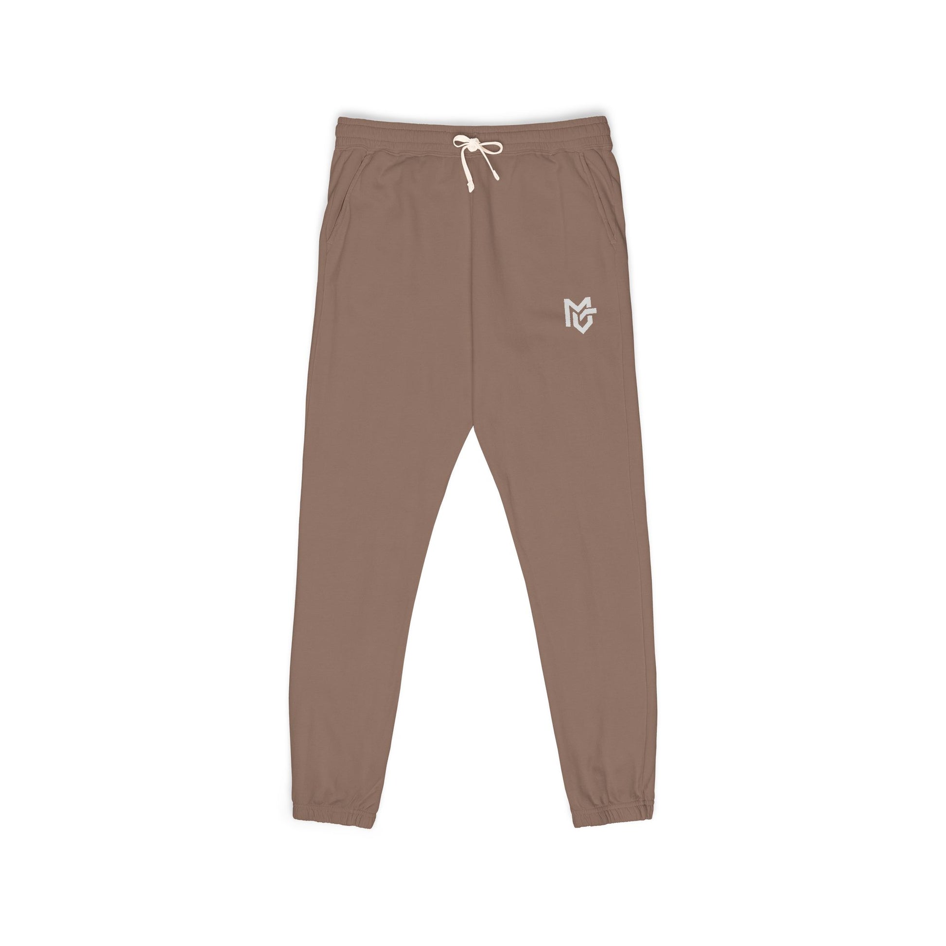 Embroidered Minimalist Logo Sweatpants — Garment - Dyed Fleece Joggers - MetroGrit