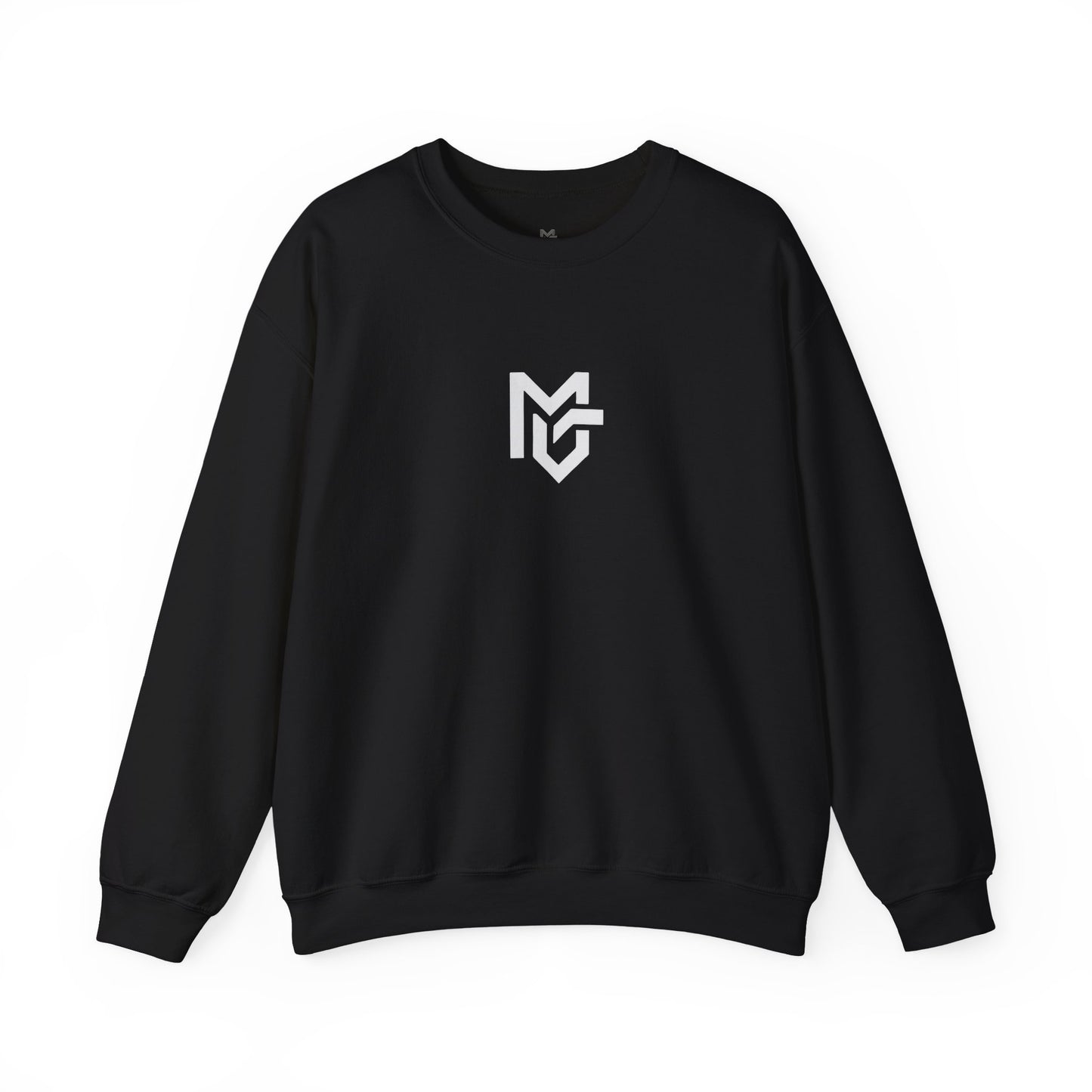 Minimal Logo Crewneck Sweatshirt — Clean White Casual Pullover - MetroGrit