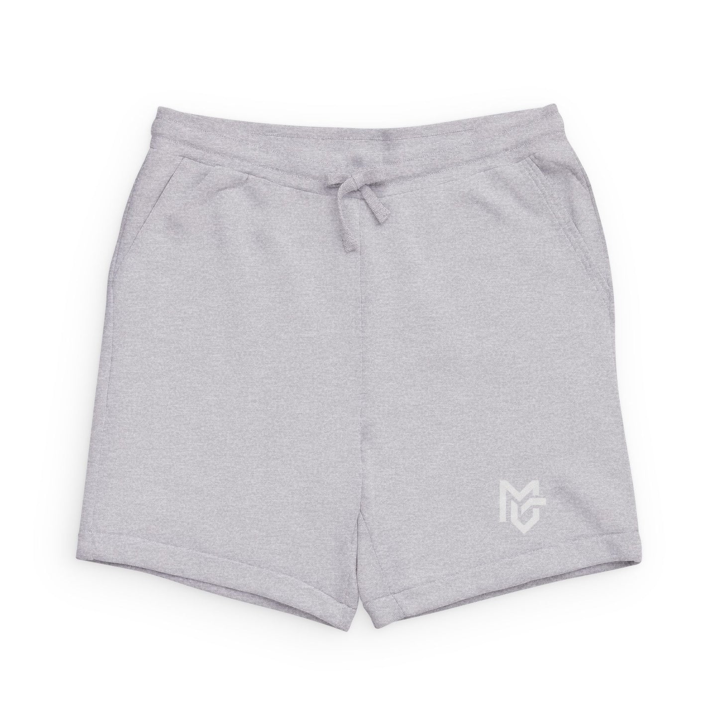 MG Minimal Logo Sweatshorts — Black Sponge Fleece Casual Shorts - MetroGrit