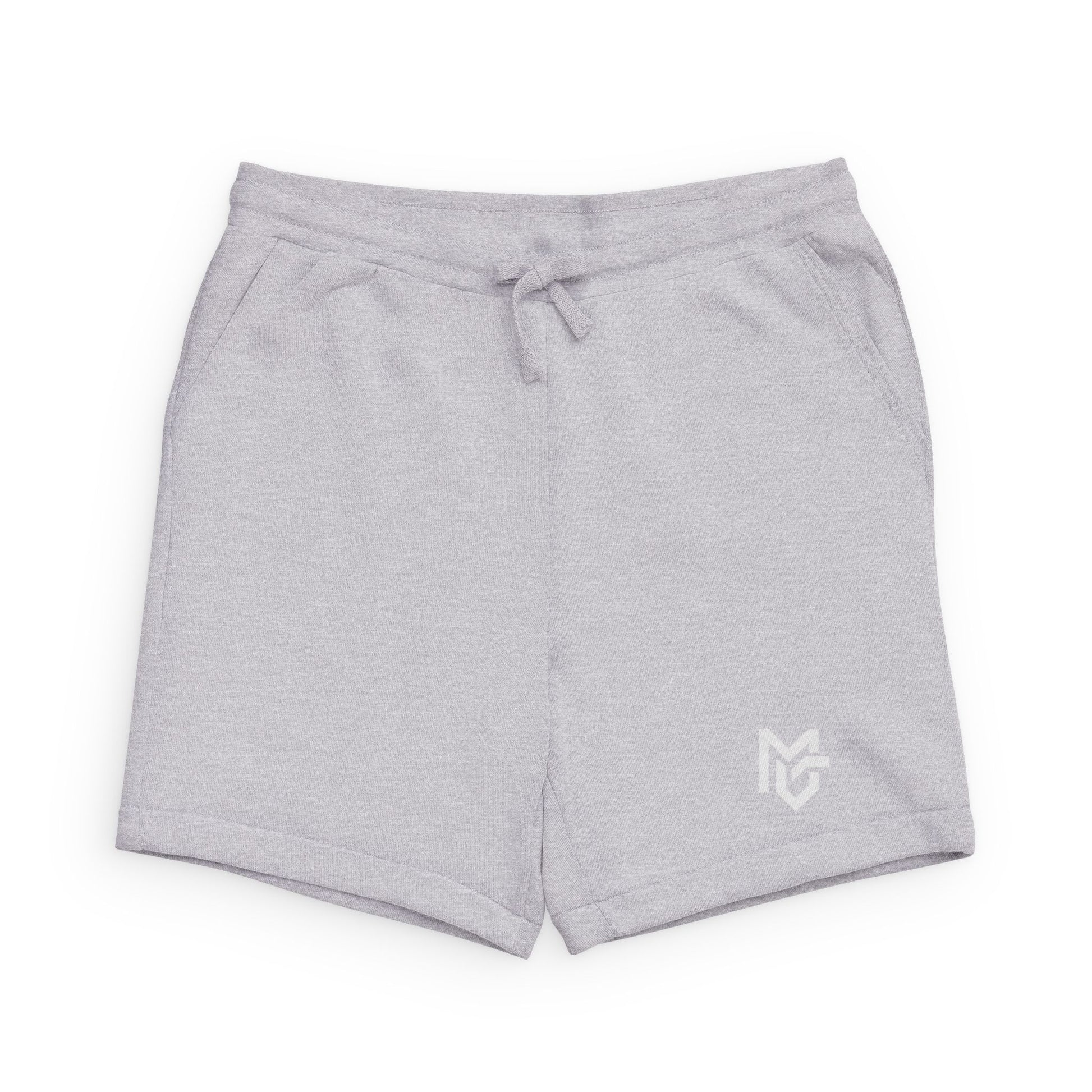 MG Minimal Logo Sweatshorts — Black Sponge Fleece Casual Shorts - MetroGrit