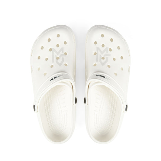 White EVA Foam Clogs — Lightweight Slip - On Garden & Beach Shoes - MetroGrit