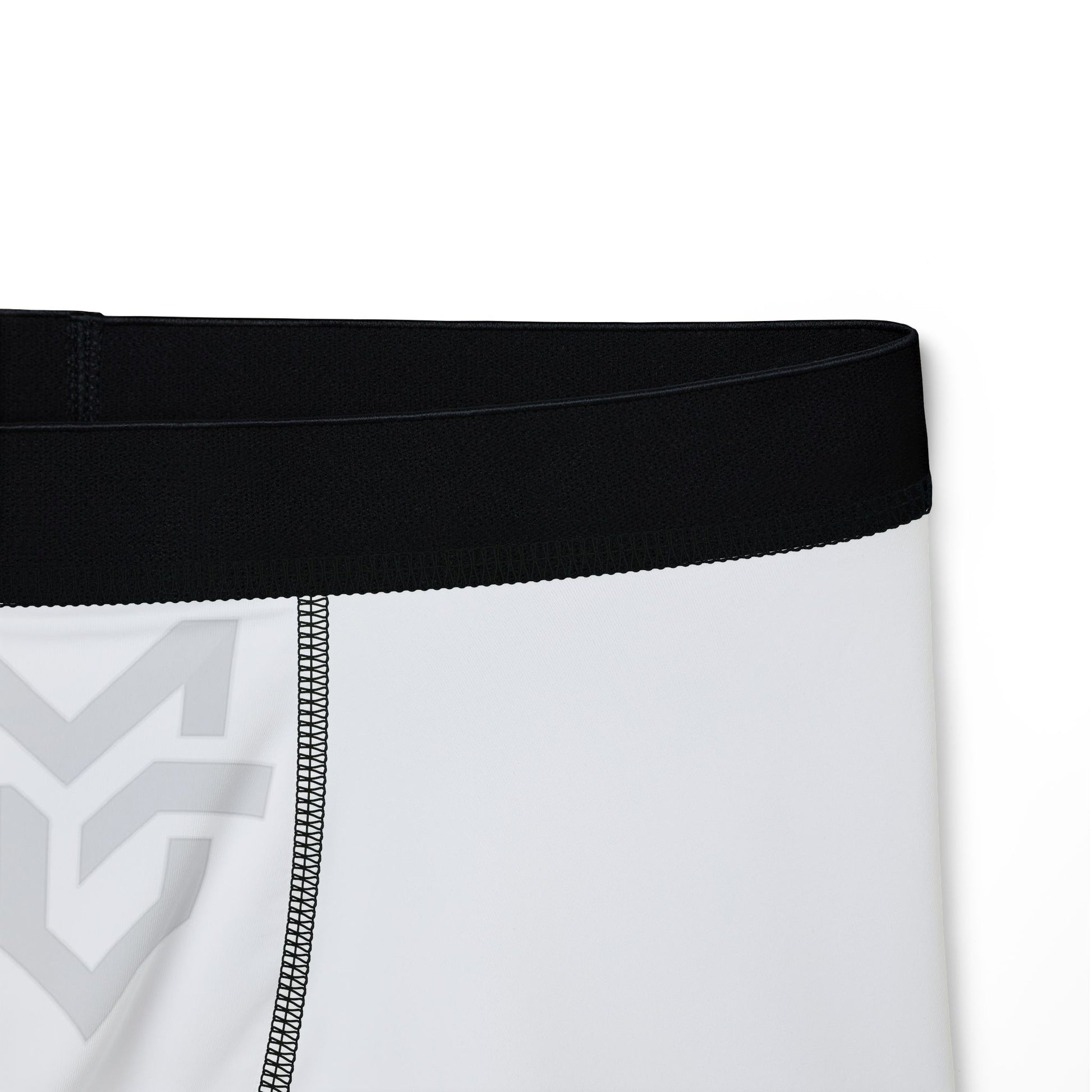 Men's Boxer Briefs — Minimal White Athletic Boxers with Black Waistband - MetroGrit