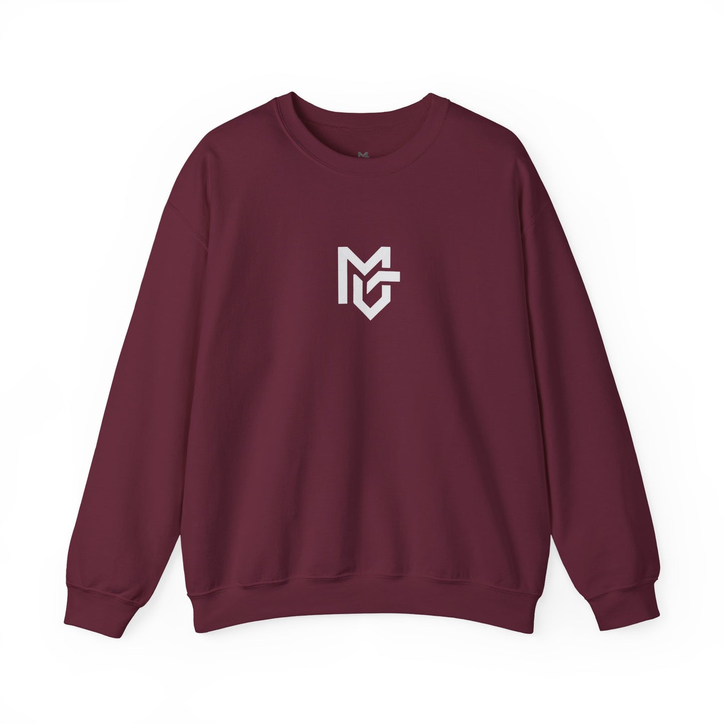 Minimal Logo Crewneck Sweatshirt — Clean White Casual Pullover - MetroGrit