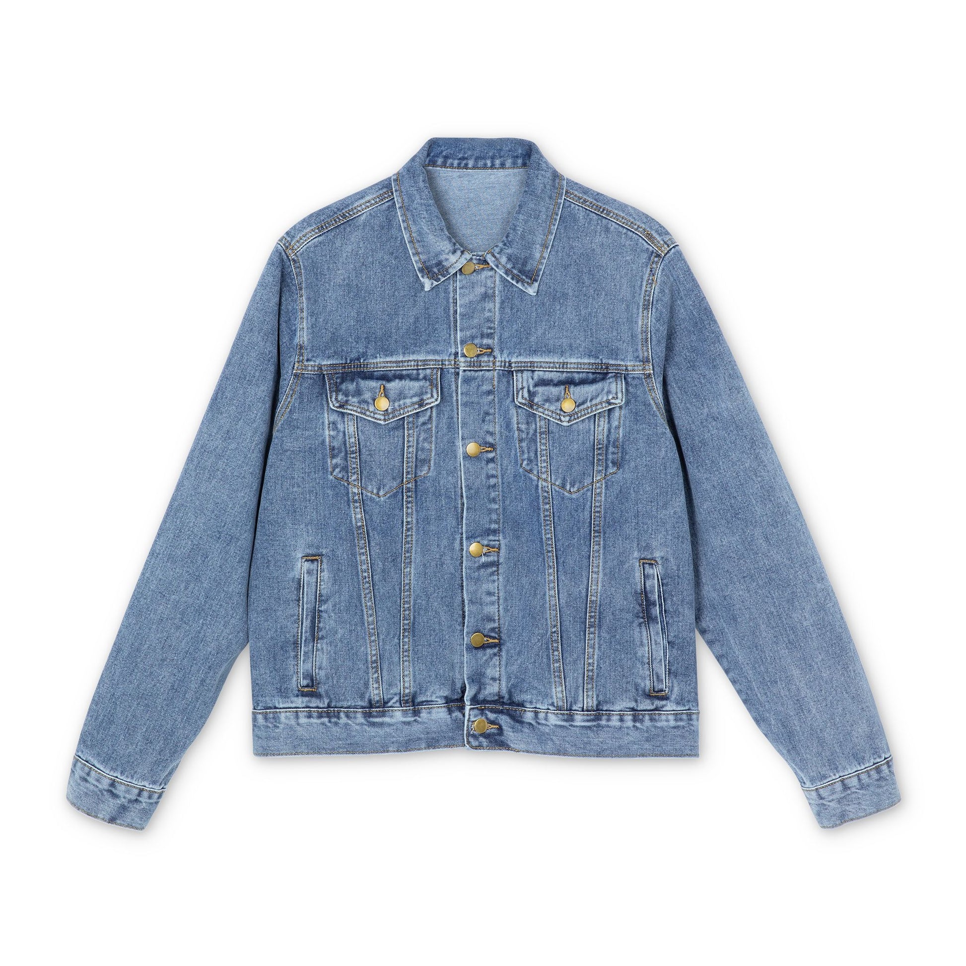 Denim Jacket — Classic Men's Light Wash Jean Jacket, Casual Layering for Everyday & Travel - MetroGrit