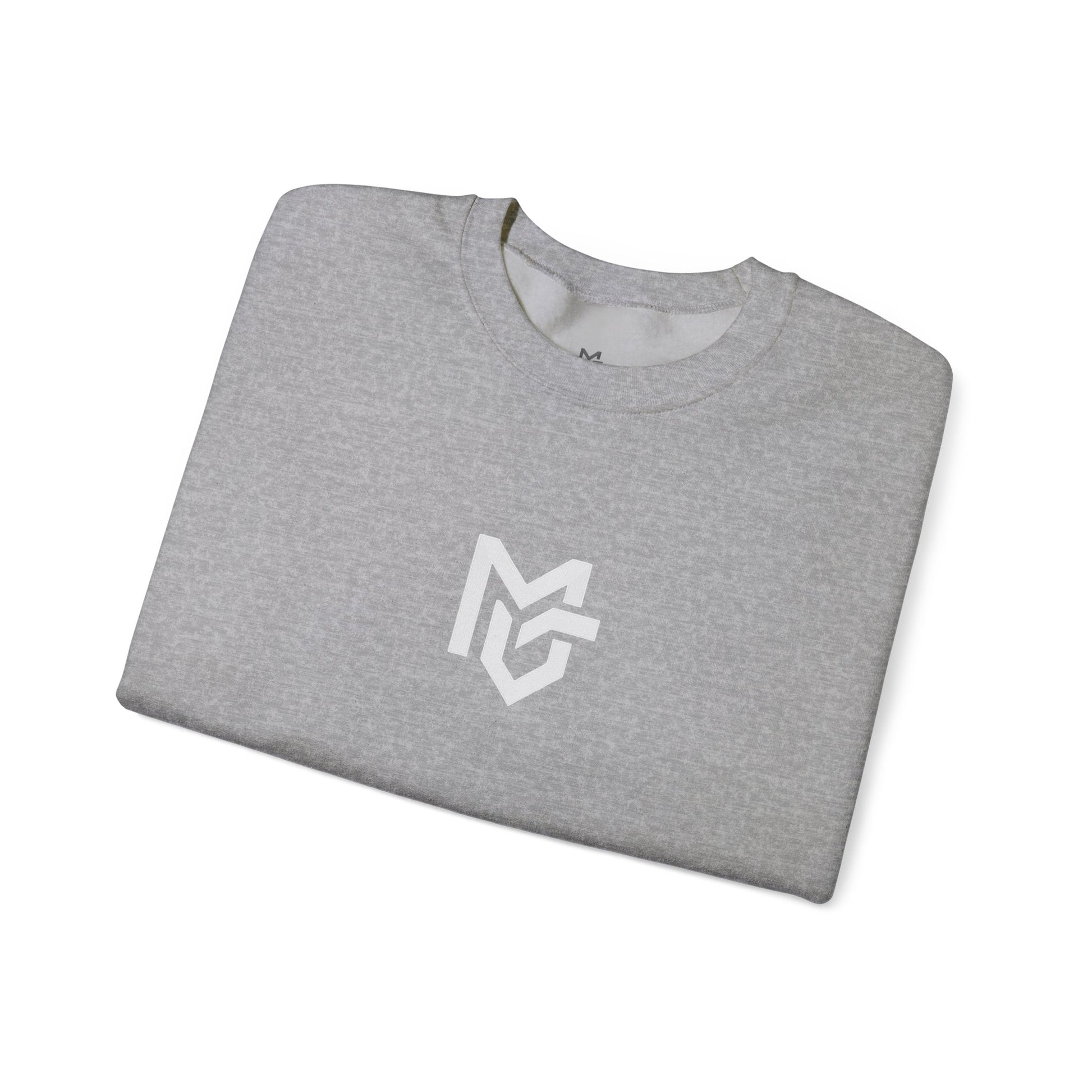 Minimal Logo Crewneck Sweatshirt — Clean White Casual Pullover - MetroGrit