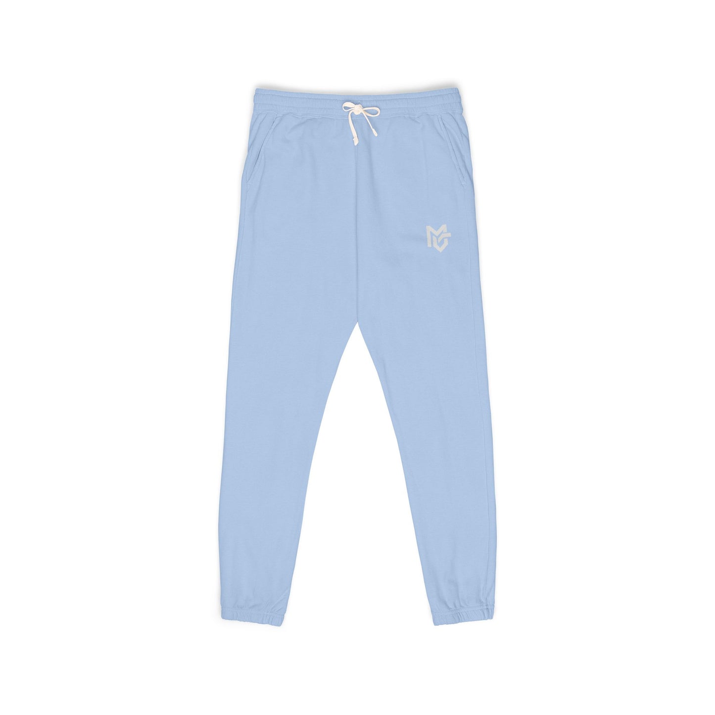 Embroidered Minimalist Logo Sweatpants — Garment - Dyed Fleece Joggers - MetroGrit