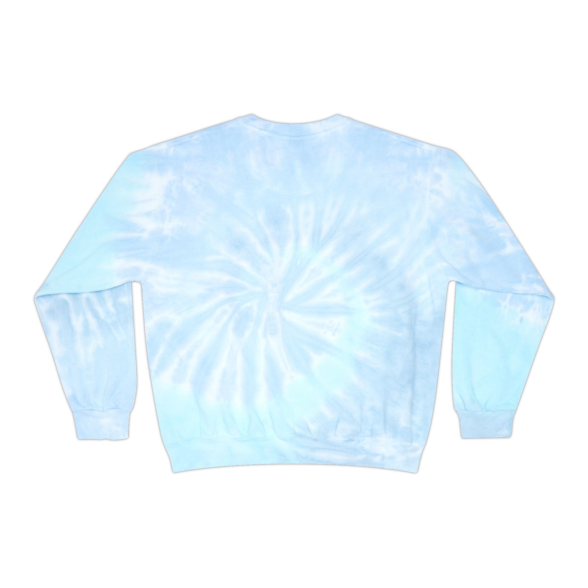 Pastel Blue Tie - Dye Sweatshirt — 'METROGRIT' Logo Crewneck - MetroGrit