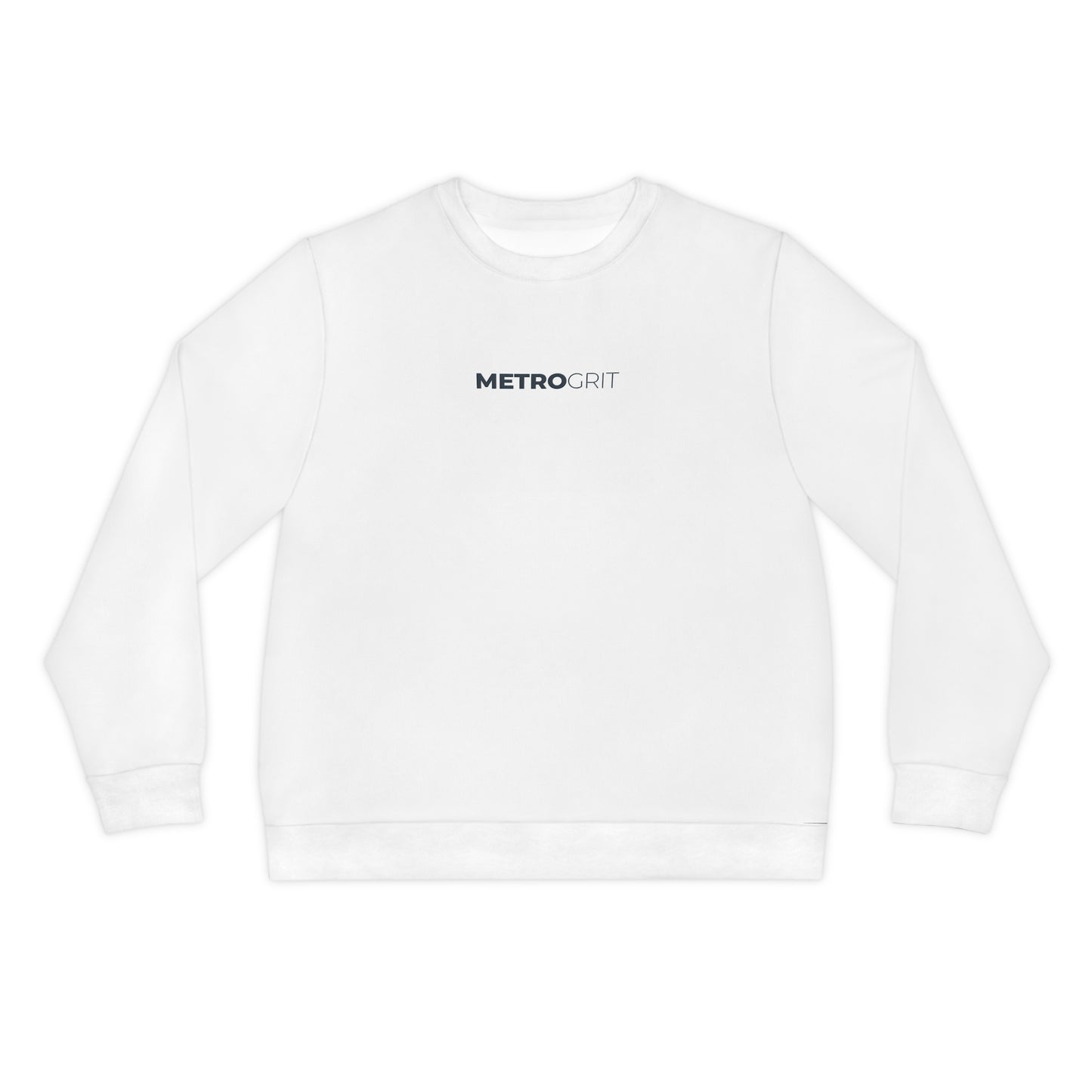 MetroGrit Minimal Logo Sweatshirt — Lightweight White Crewneck - MetroGrit