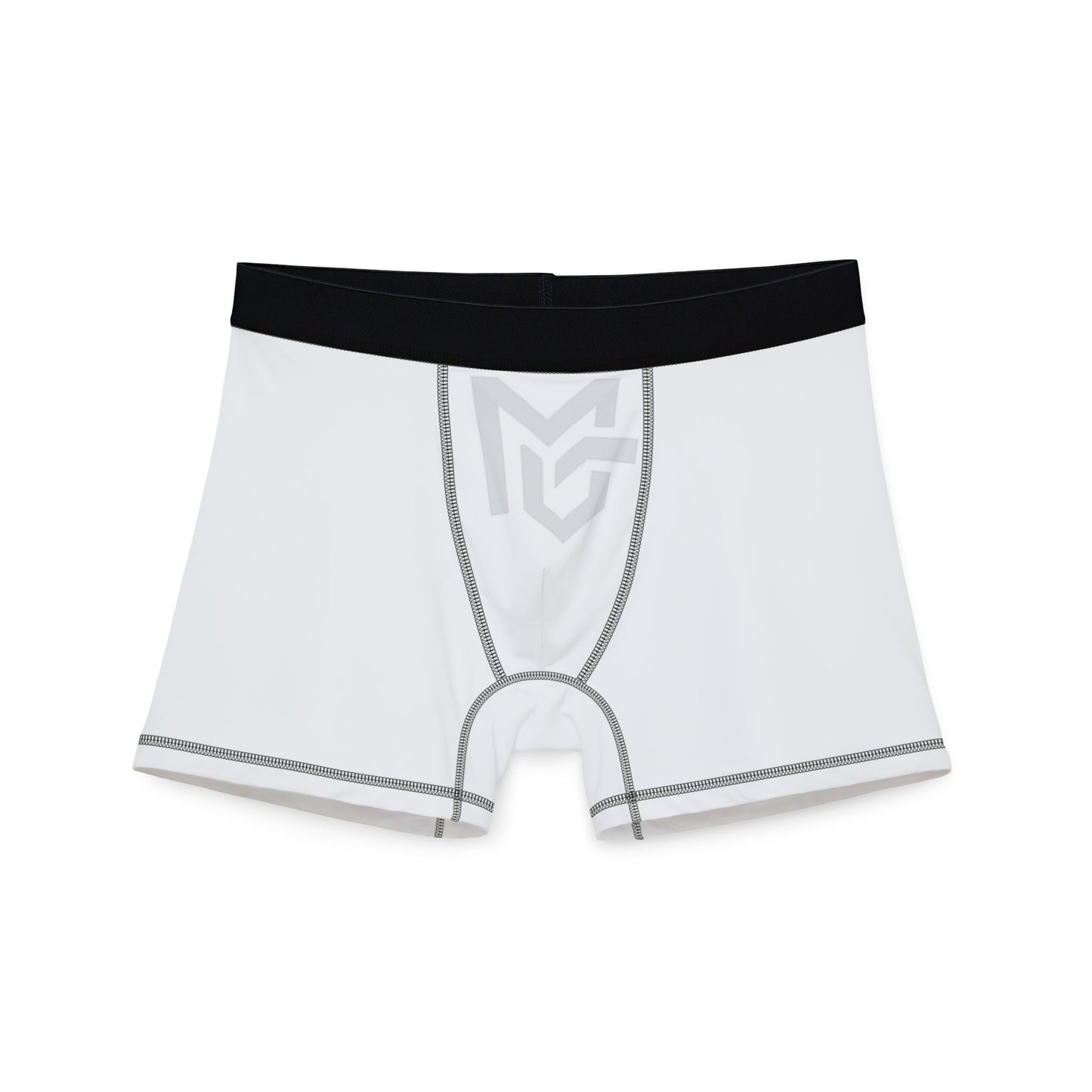 Men's Boxer Briefs — Minimal White Athletic Boxers with Black Waistband - MetroGrit