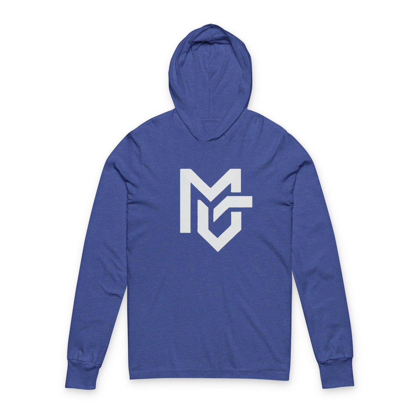 Long Sleeve Hoodie Tee with Monogram Logo — Minimalist MC Emblem - MetroGrit
