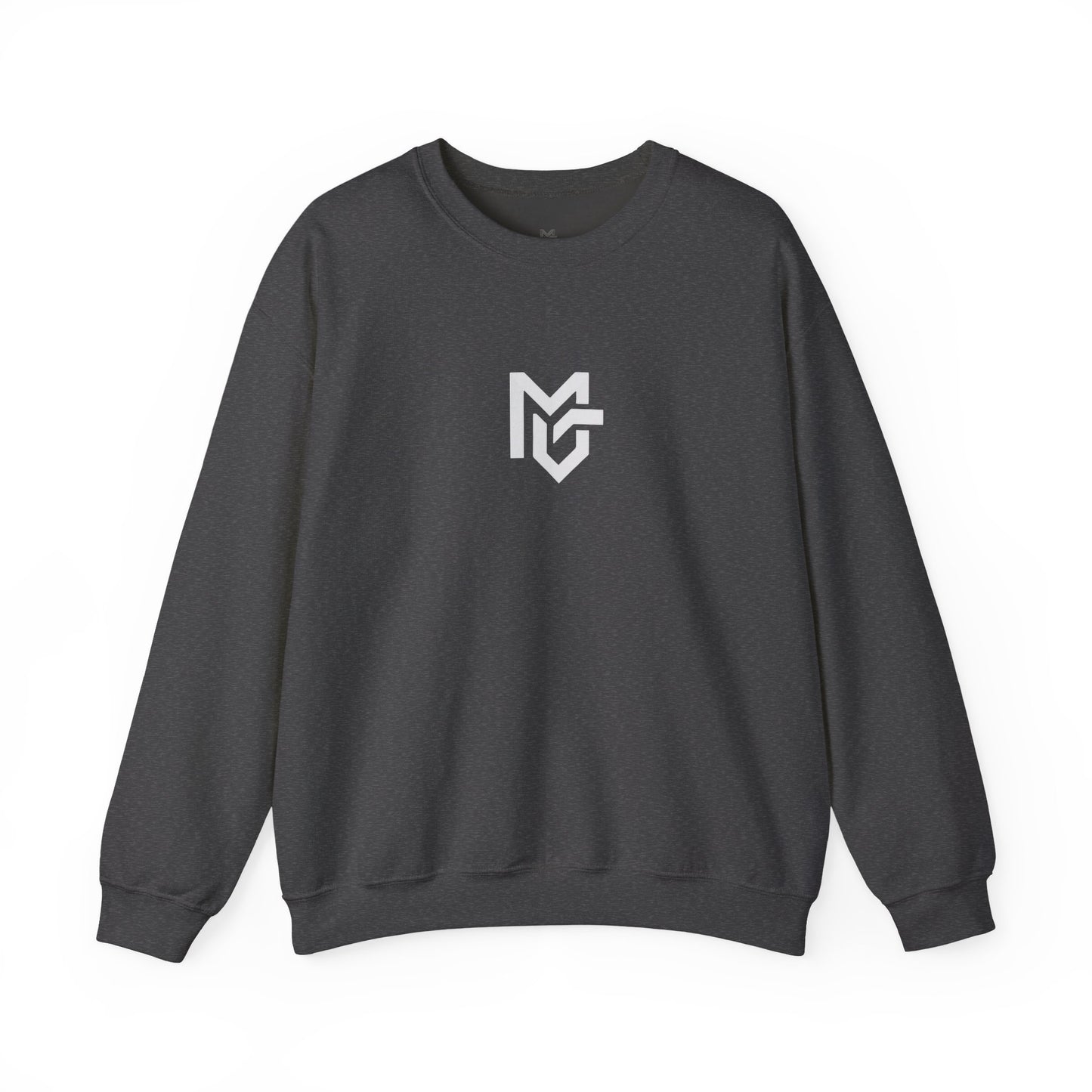 Minimal Logo Crewneck Sweatshirt — Clean White Casual Pullover - MetroGrit