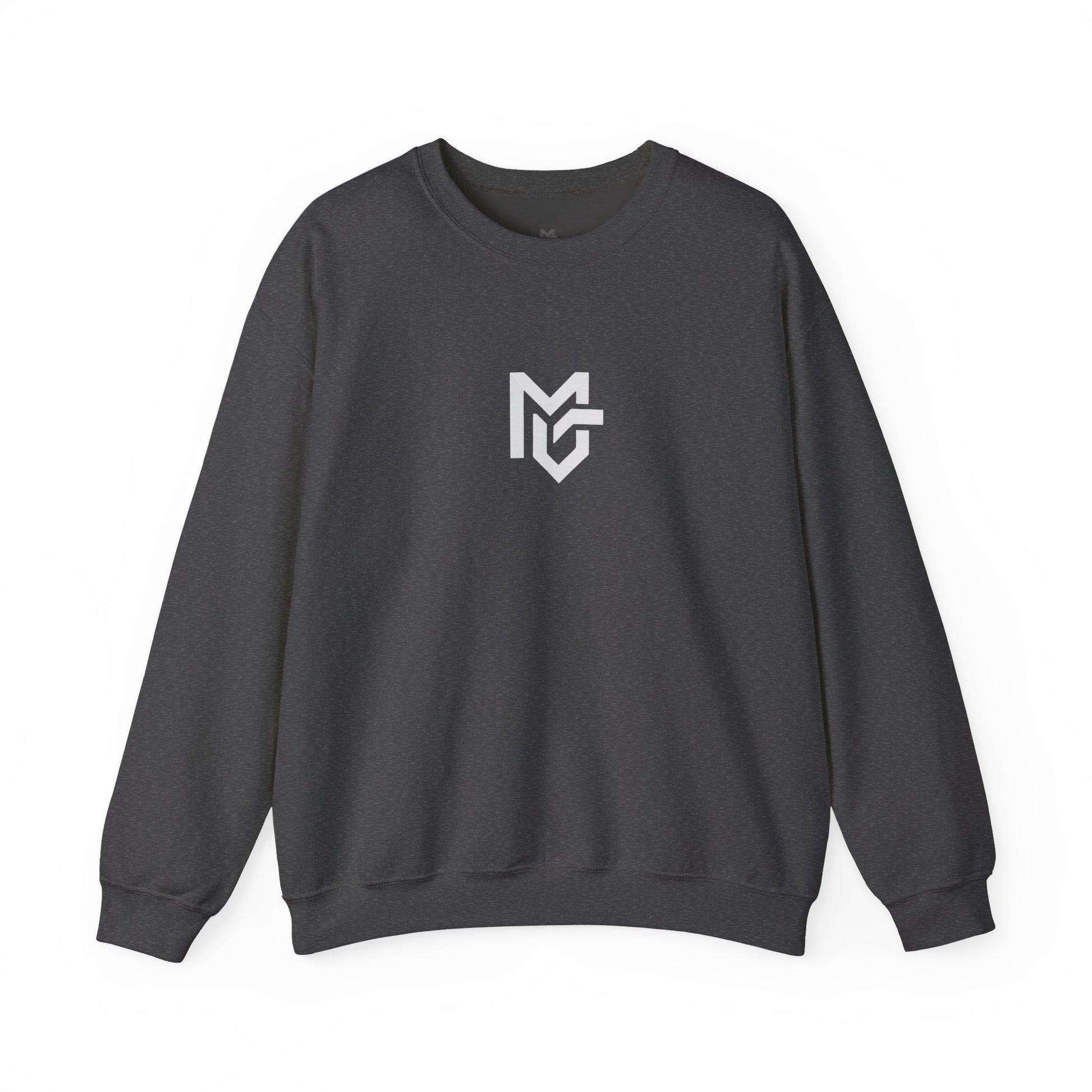 Minimal Logo Crewneck Sweatshirt — Clean White Casual Pullover - MetroGrit