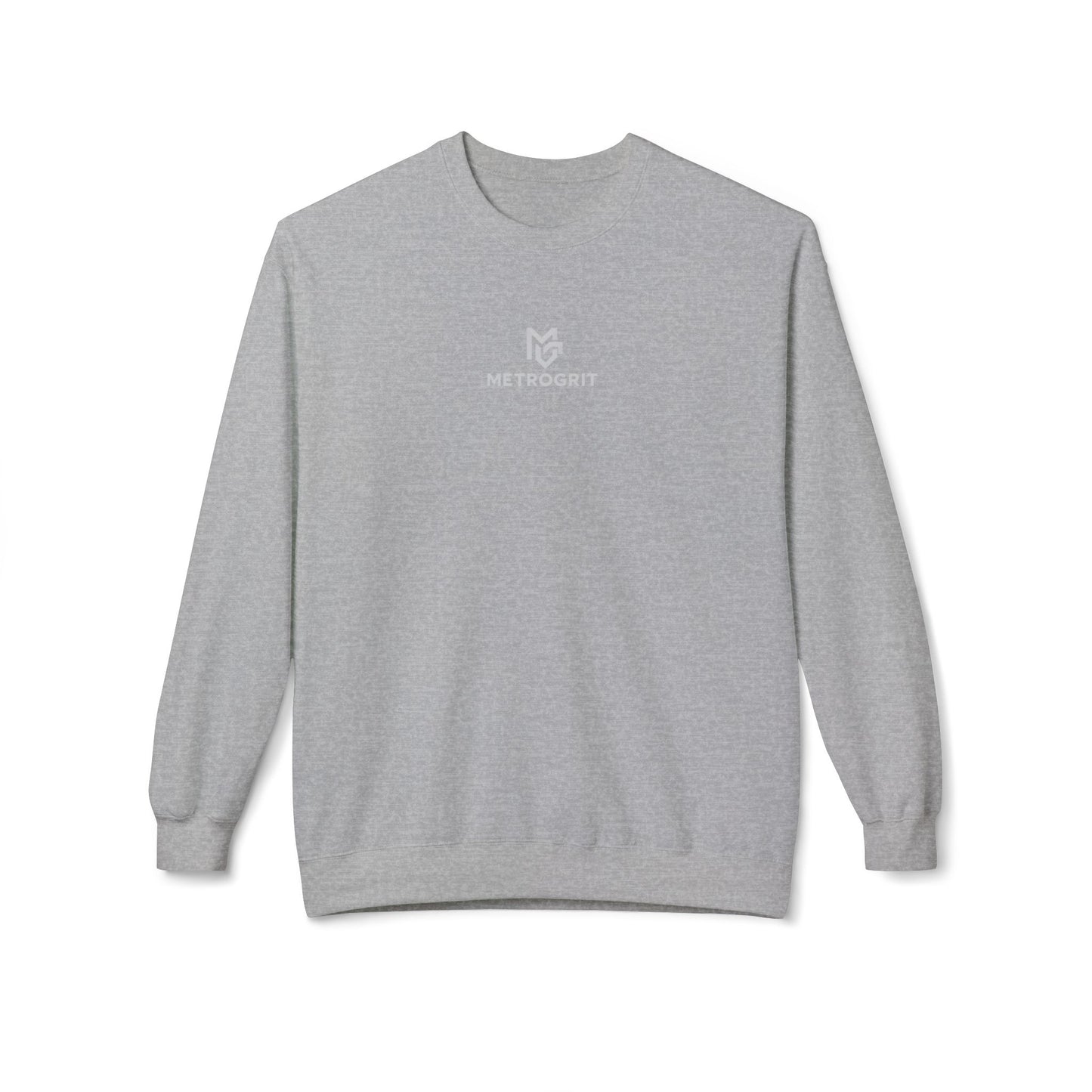 Minimal Logo Crewneck Sweatshirt — White Softstyle Fleece - MetroGrit
