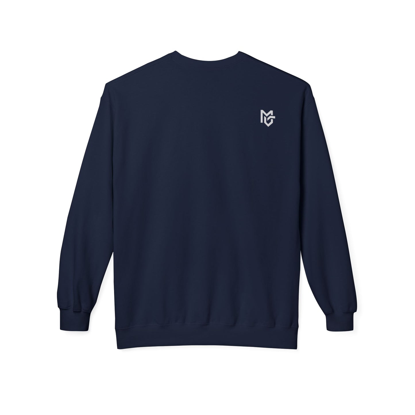 Minimal Logo Crewneck Sweatshirt — White Softstyle Fleece - MetroGrit