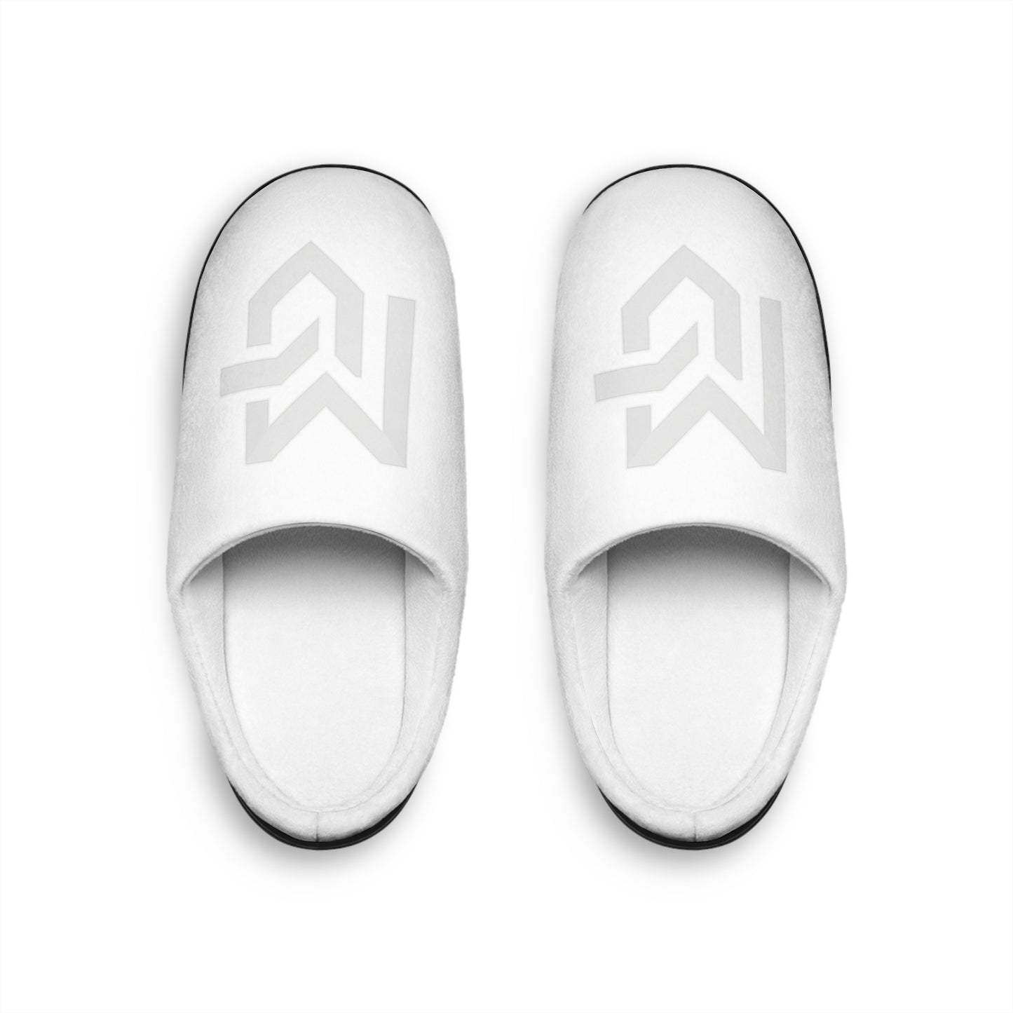 Men's Indoor Slippers — Minimal Geometric Logo Cozy House Shoes - MetroGrit