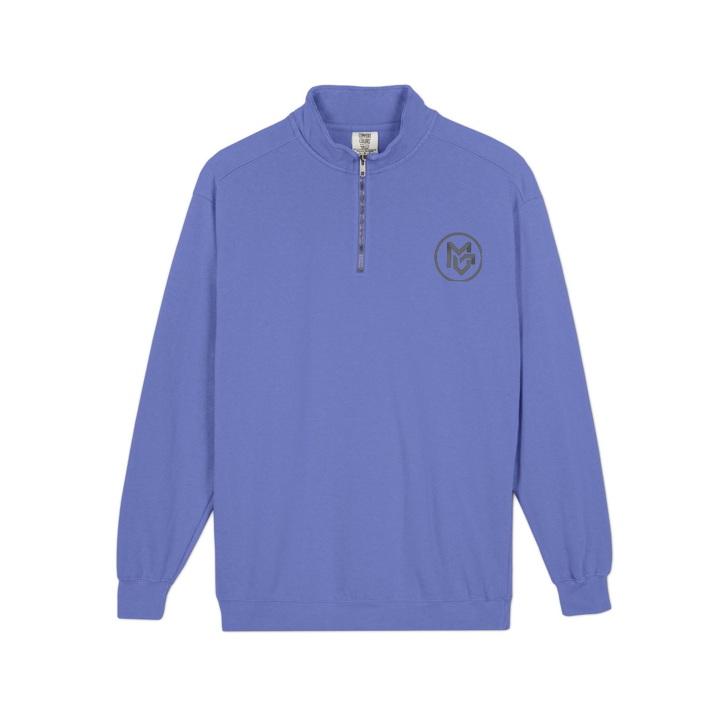 Embroidered Quarter - Zip Sweatshirt — Minimalist Chest Logo, Cozy Casual Pullover - MetroGrit