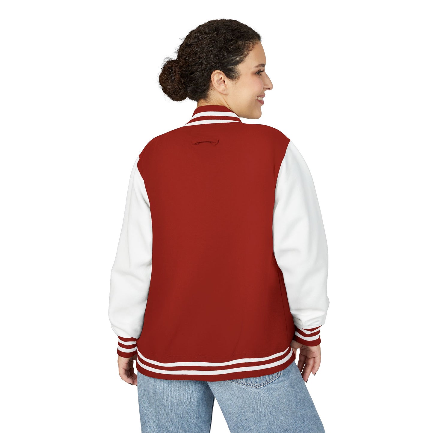 Varsity Letterman Jacket — Red & White Classic College Logo Jacket - MetroGrit