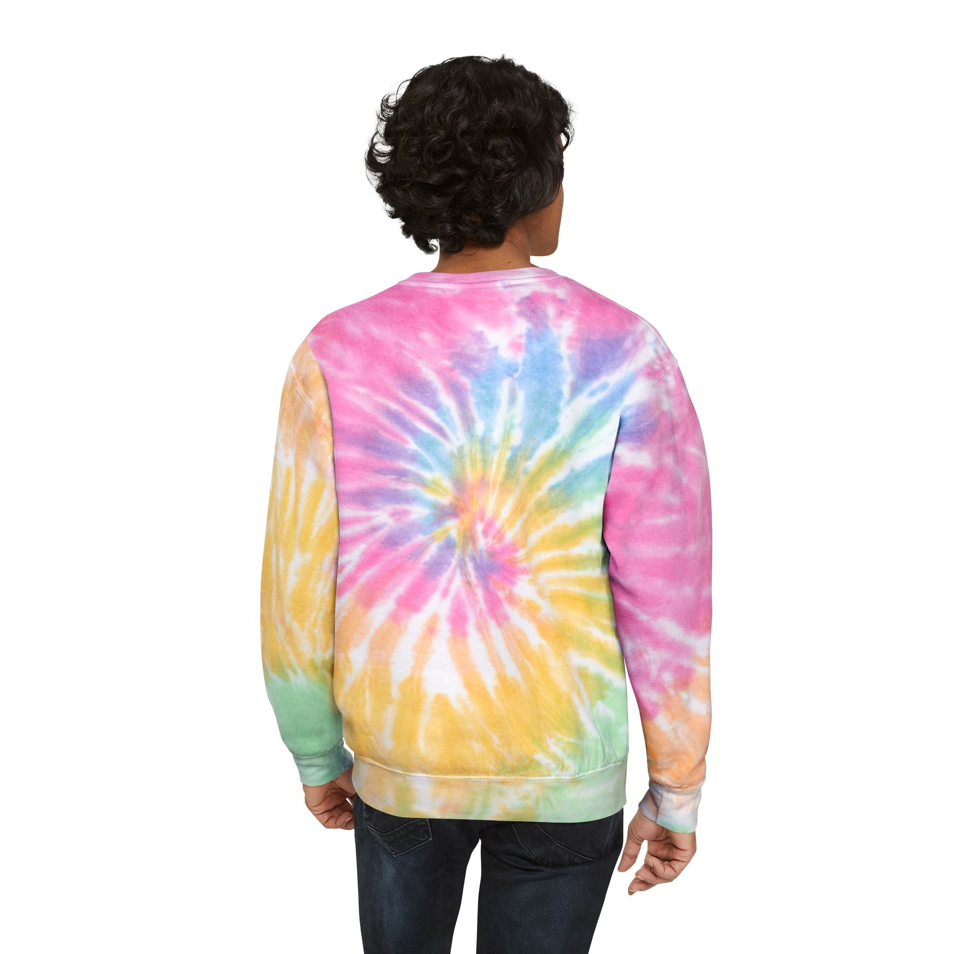 Pastel Blue Tie - Dye Sweatshirt — 'METROGRIT' Logo Crewneck - MetroGrit