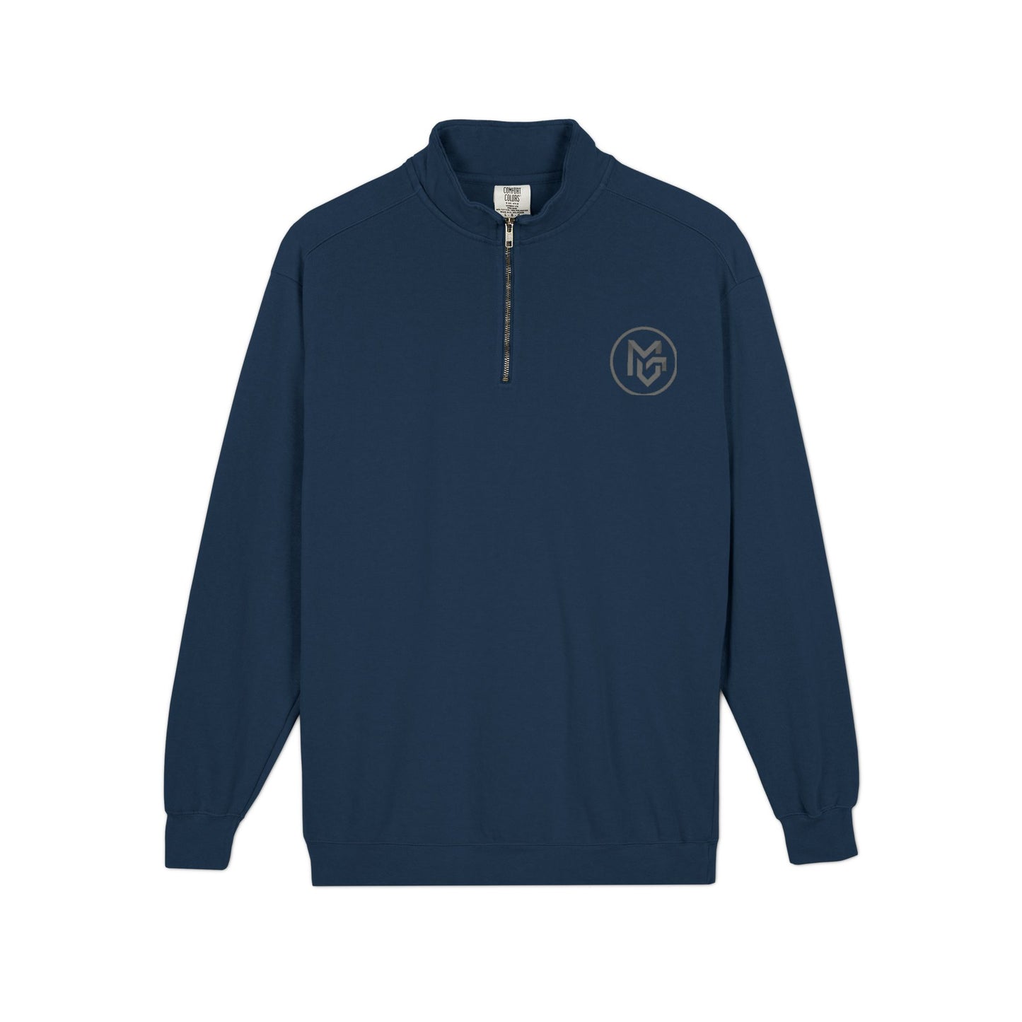 Embroidered Quarter - Zip Sweatshirt — Minimalist Chest Logo, Cozy Casual Pullover - MetroGrit