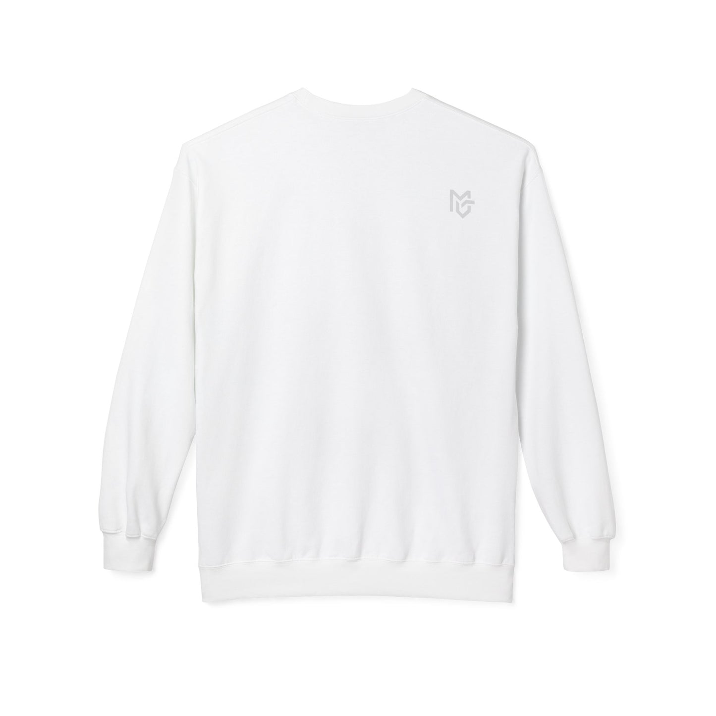 Minimal Logo Crewneck Sweatshirt — White Softstyle Fleece