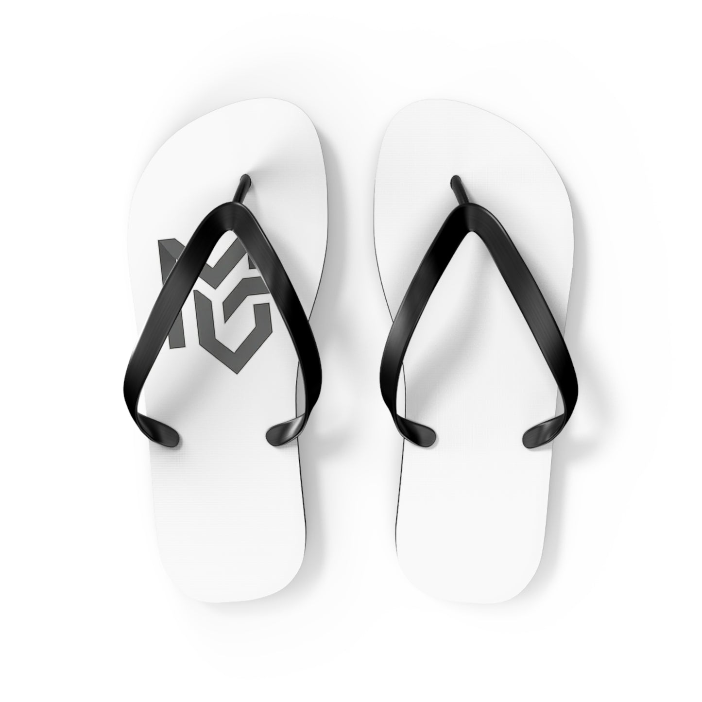 Monochrome Geometric Logo Flip Flops — Minimalist Beach Sandals - MetroGrit