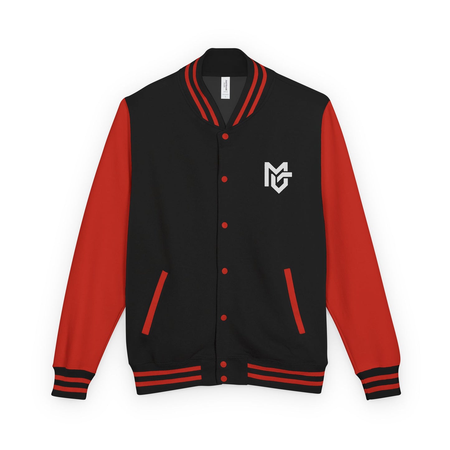 Varsity Letterman Jacket — Red & White Classic College Logo Jacket - MetroGrit