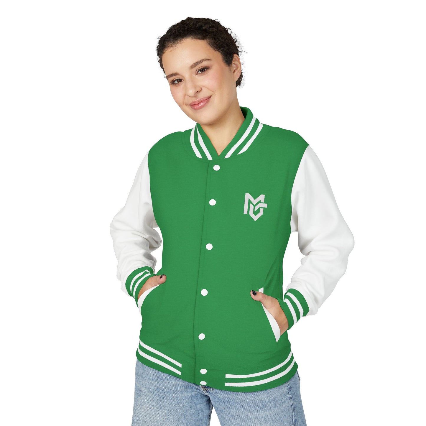 Varsity Letterman Jacket — Red & White Classic College Logo Jacket - MetroGrit