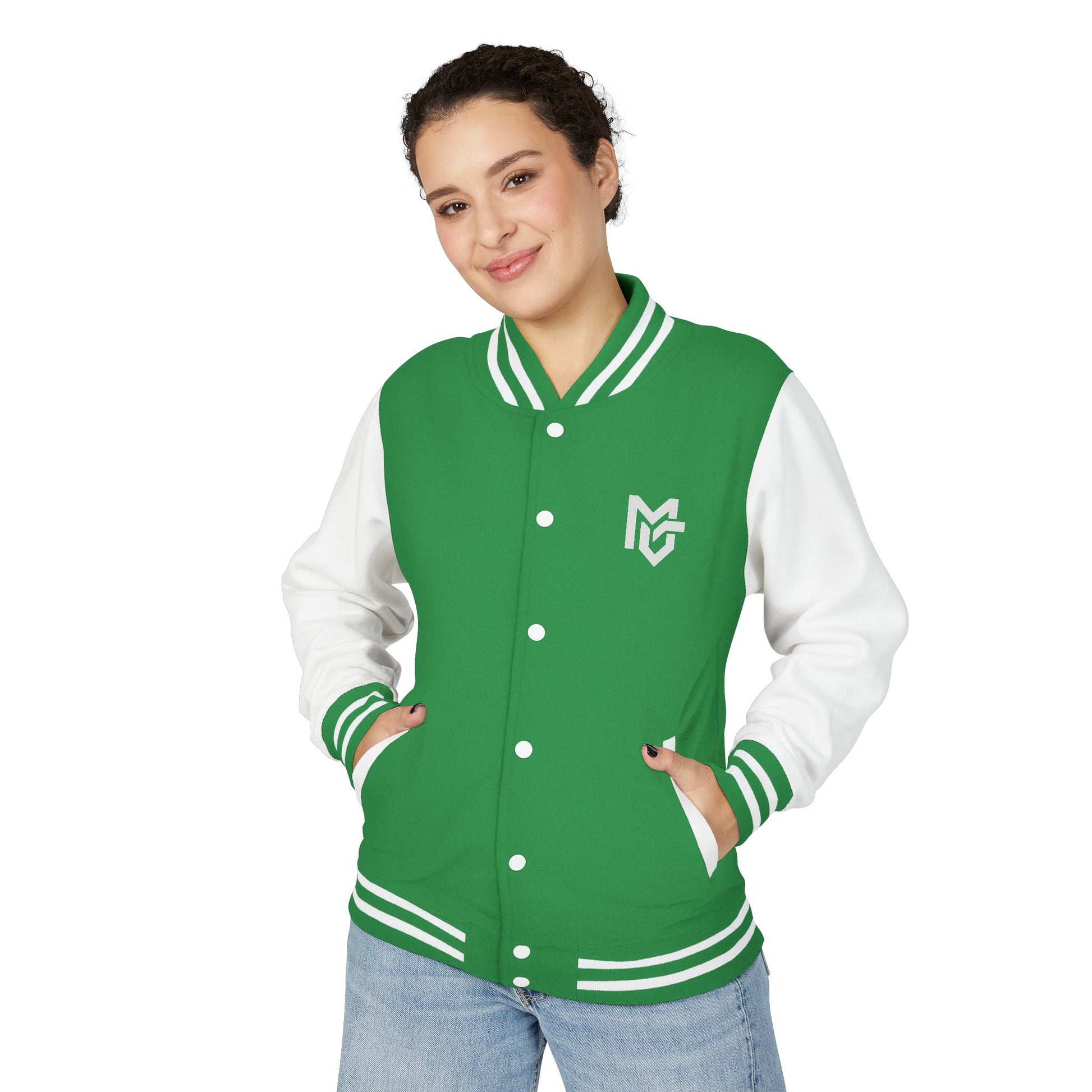 Varsity Letterman Jacket — Red & White Classic College Logo Jacket - MetroGrit