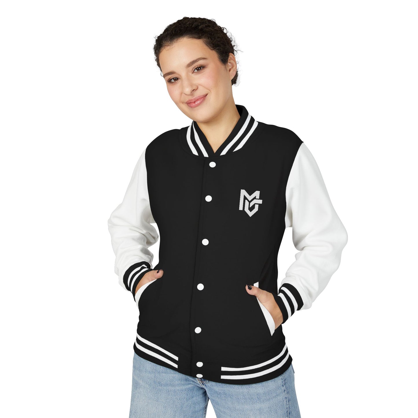 Varsity Letterman Jacket — Red & White Classic College Logo Jacket - MetroGrit