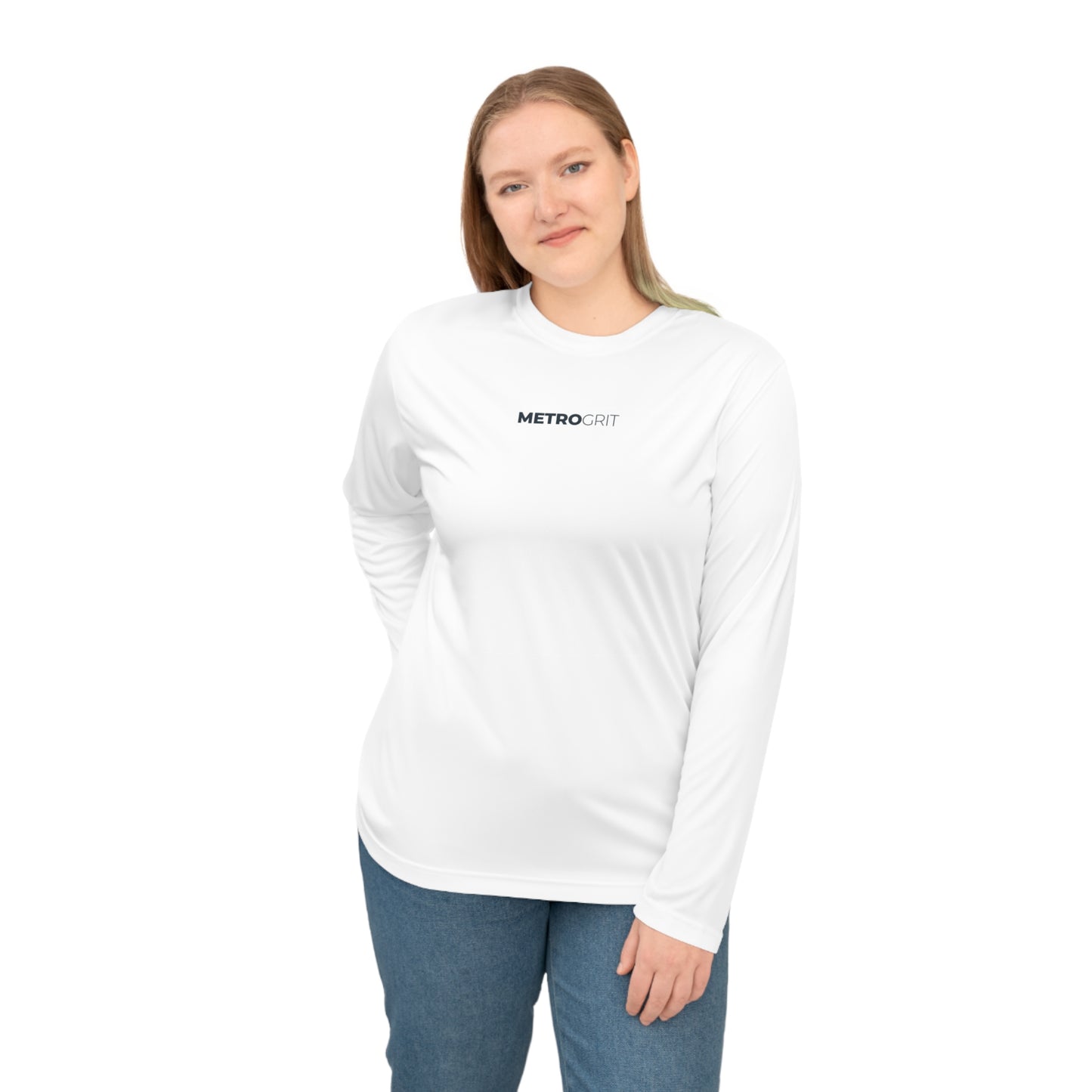 Metro DRFT Performance Long Sleeve Shirt — Lightweight Athletic Tee with Small Chest Logo - MetroGrit