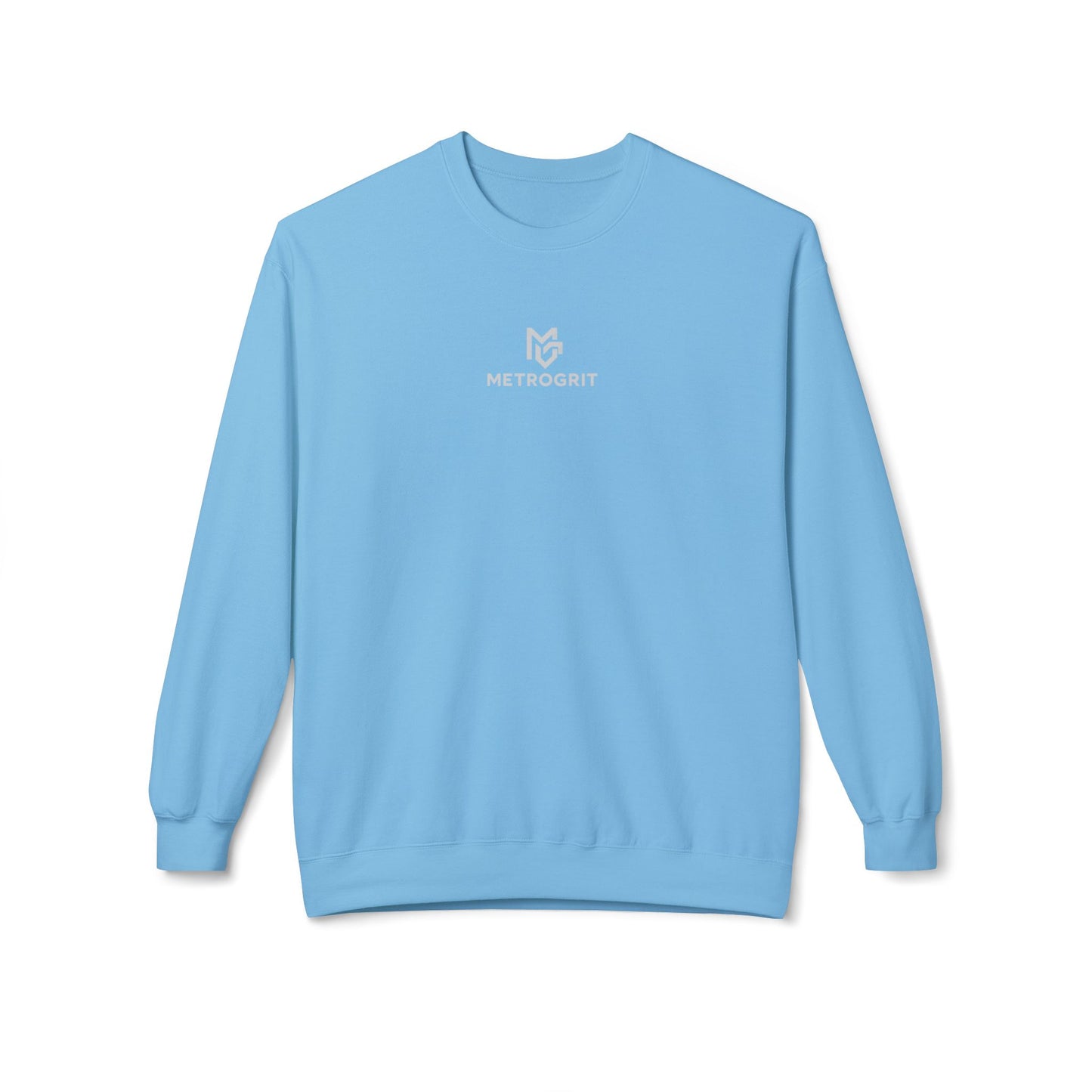 Minimal Logo Crewneck Sweatshirt — White Softstyle Fleece - MetroGrit
