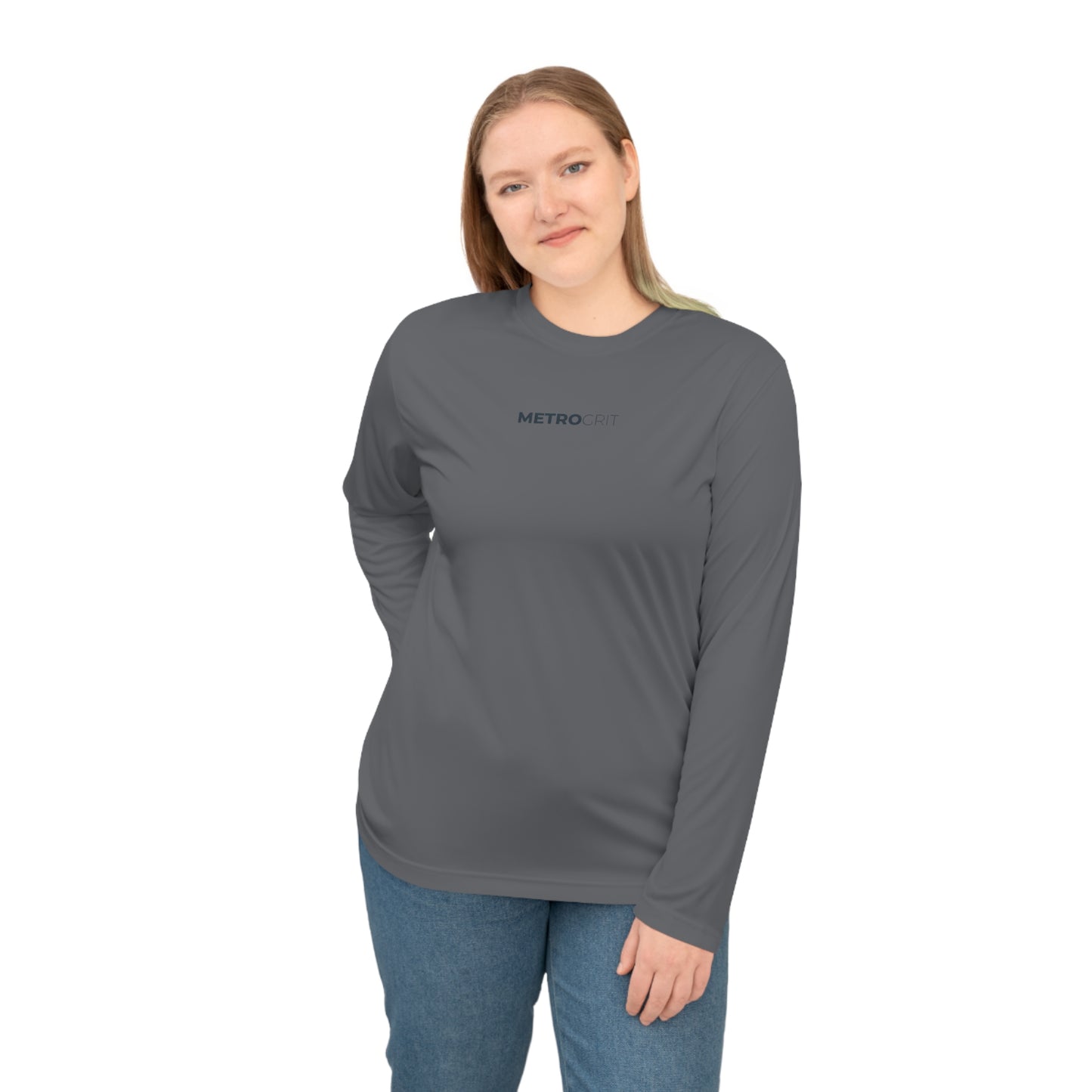 Metro DRFT Performance Long Sleeve Shirt — Lightweight Athletic Tee with Small Chest Logo - MetroGrit