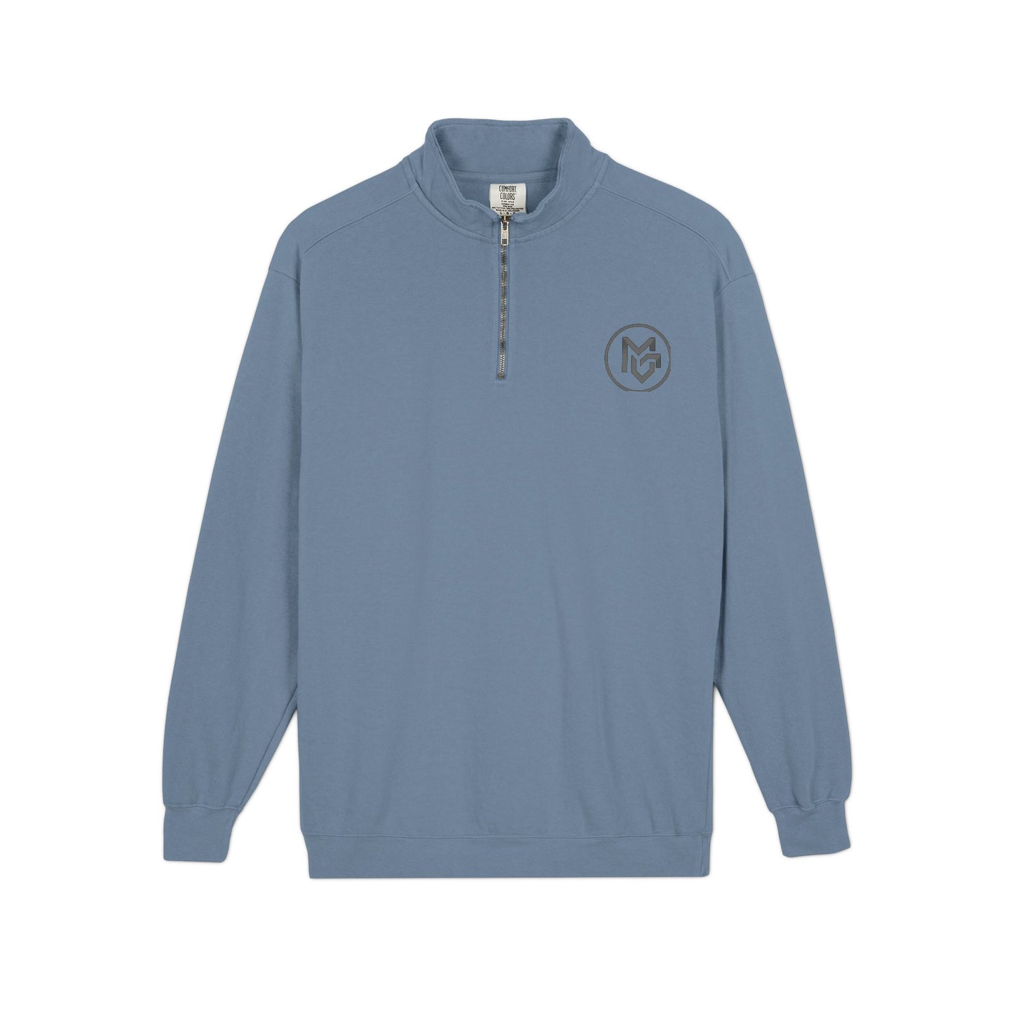 Embroidered Quarter - Zip Sweatshirt — Minimalist Chest Logo, Cozy Casual Pullover - MetroGrit