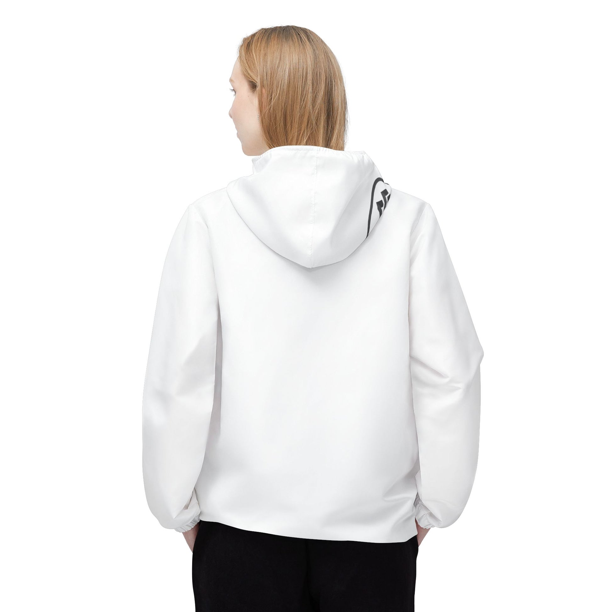 White Hooded Windbreaker Jacket – Lightweight Zip - Up Windbreaker - MetroGrit