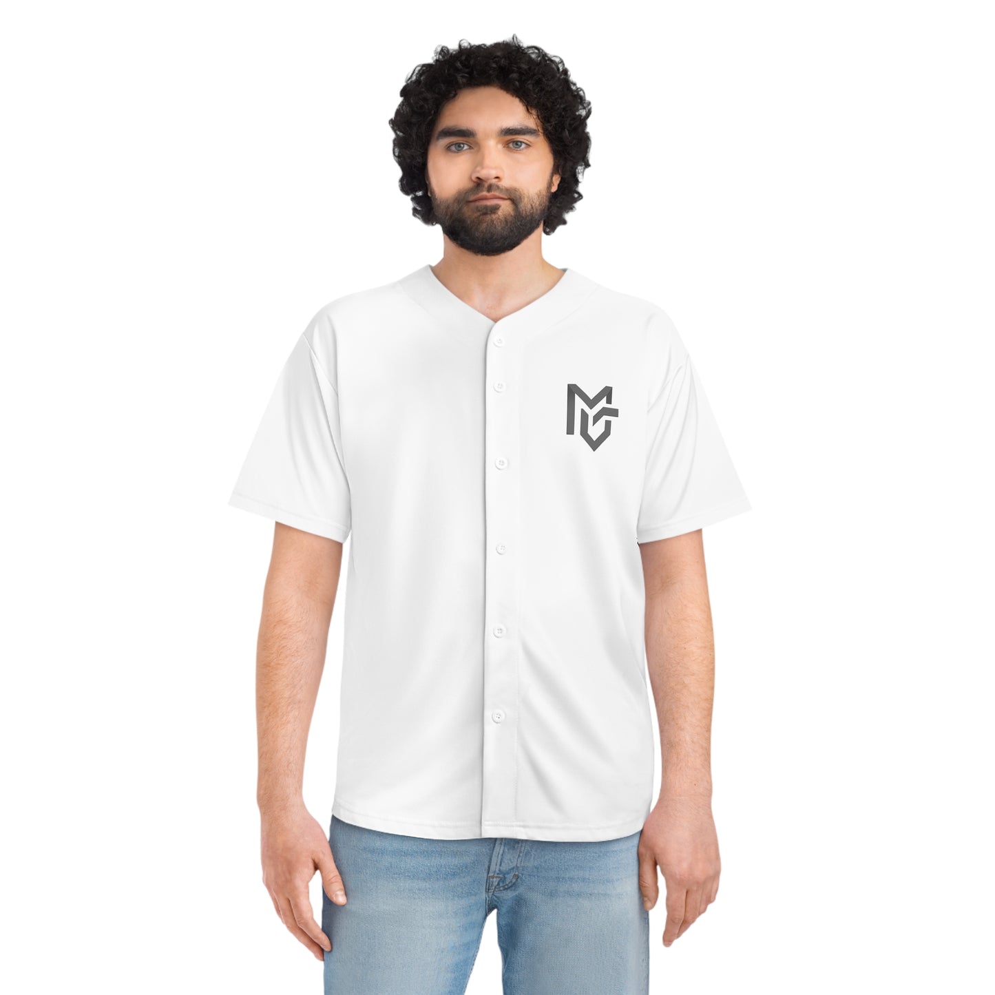 Minimal Monogram Baseball Jersey - Men's Button - Up Team Shirt - MetroGrit