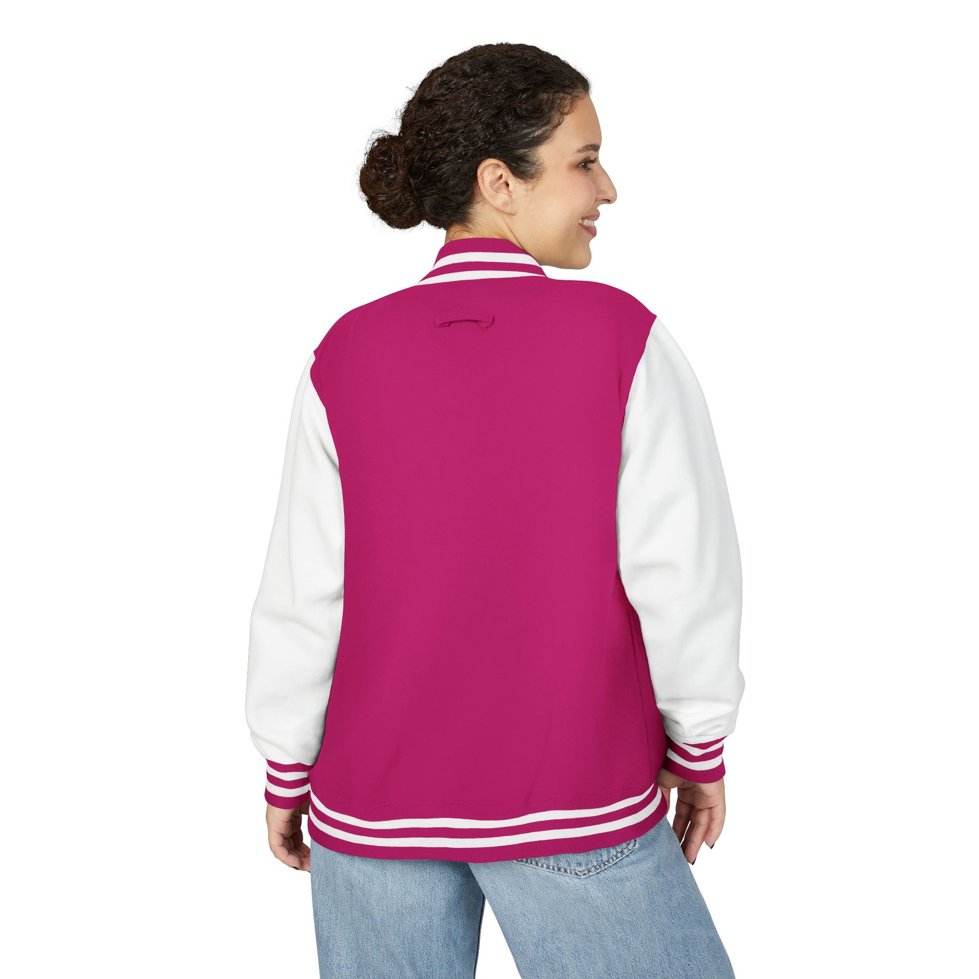 Varsity Letterman Jacket — Red & White Classic College Logo Jacket - MetroGrit