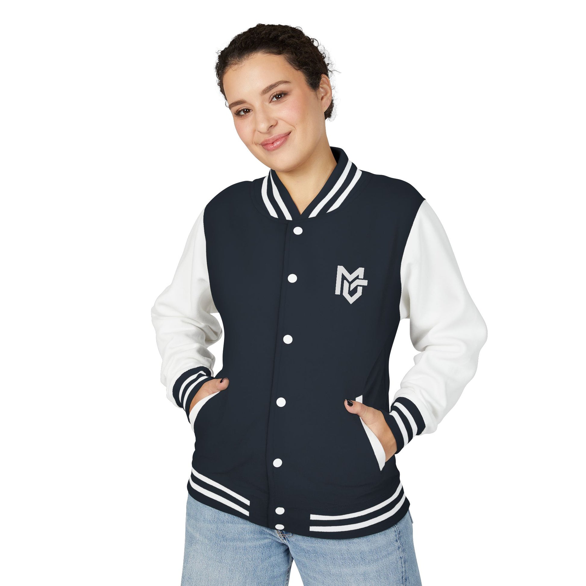 Varsity Letterman Jacket — Red & White Classic College Logo Jacket - MetroGrit