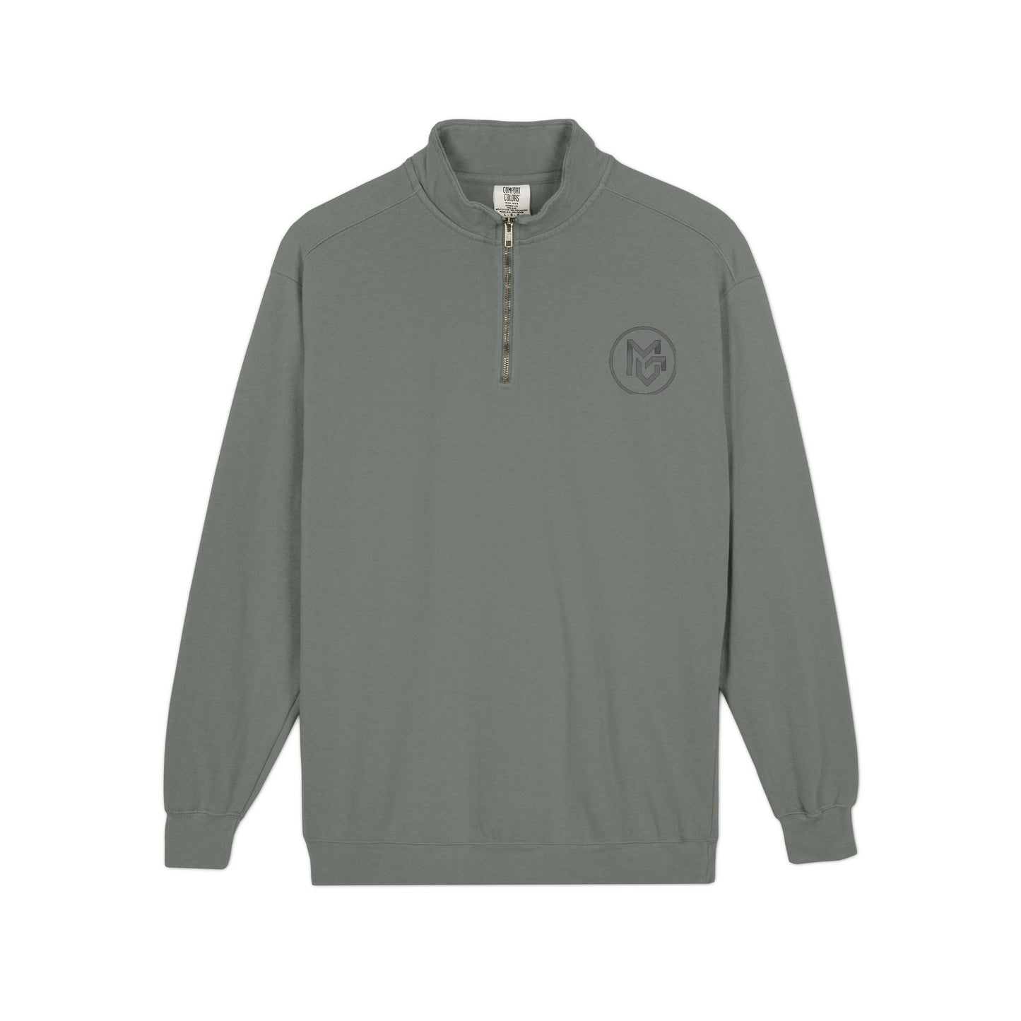 Embroidered Quarter - Zip Sweatshirt — Minimalist Chest Logo, Cozy Casual Pullover - MetroGrit
