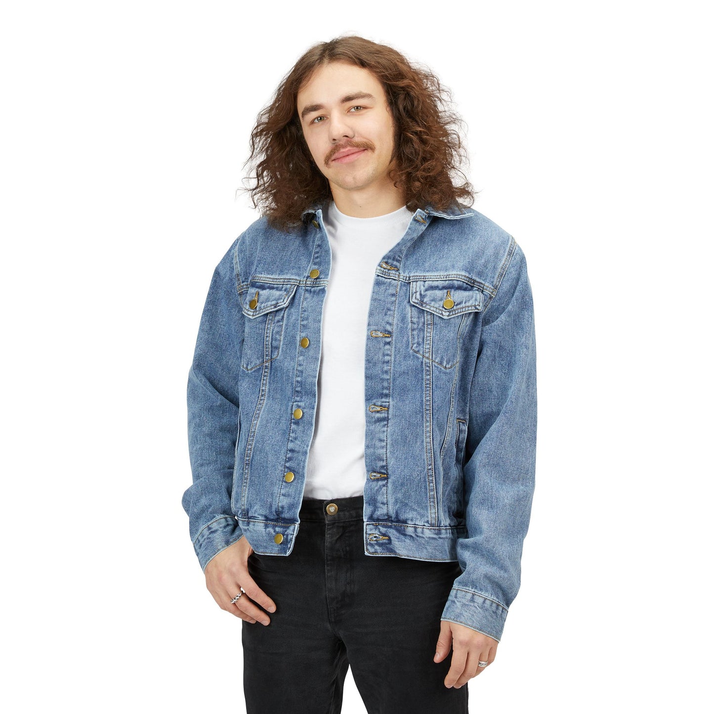 Denim Jacket — Classic Men's Light Wash Jean Jacket, Casual Layering for Everyday & Travel - MetroGrit