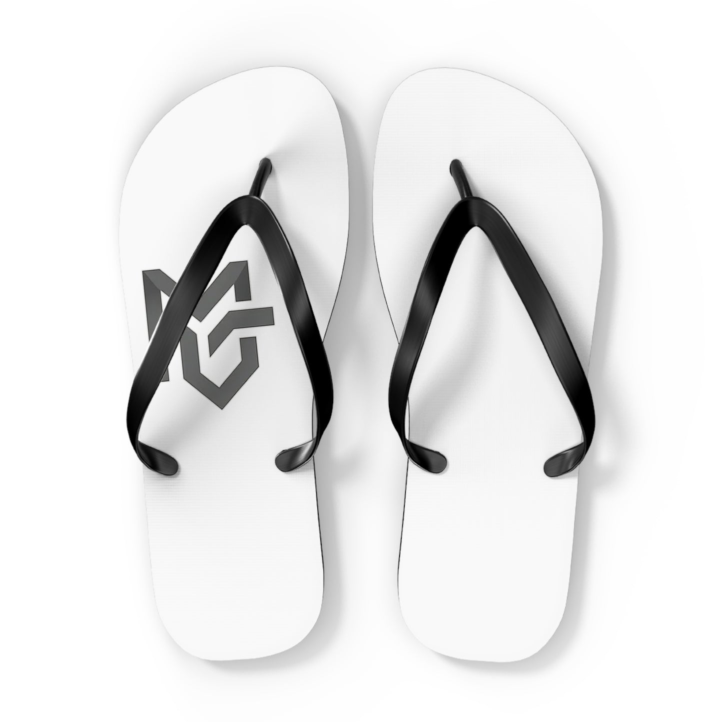Monochrome Geometric Logo Flip Flops — Minimalist Beach Sandals - MetroGrit