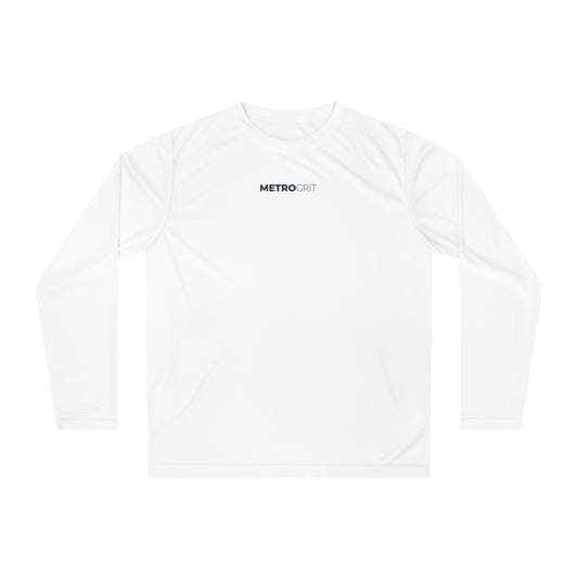 Metro DRFT Performance Long Sleeve Shirt — Lightweight Athletic Tee with Small Chest Logo - MetroGrit