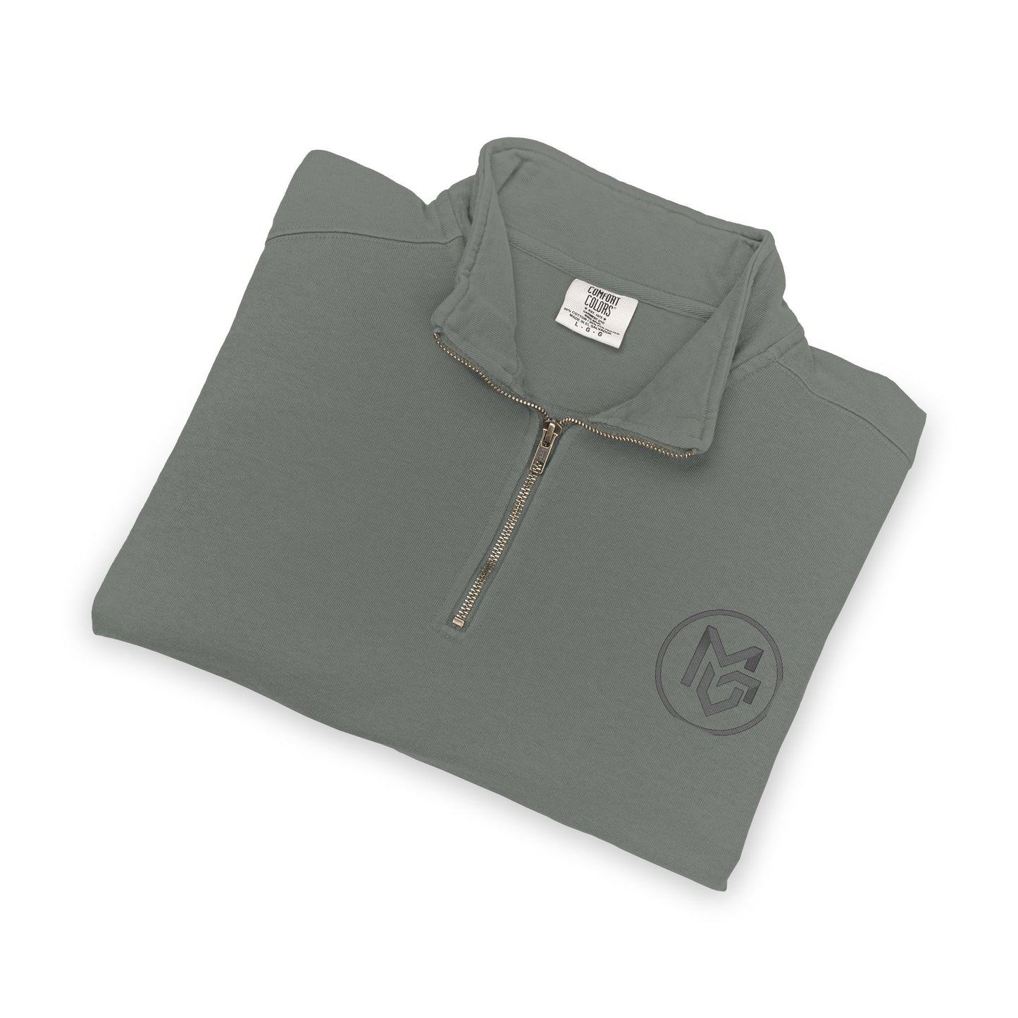 Embroidered Quarter - Zip Sweatshirt — Minimalist Chest Logo, Cozy Casual Pullover - MetroGrit